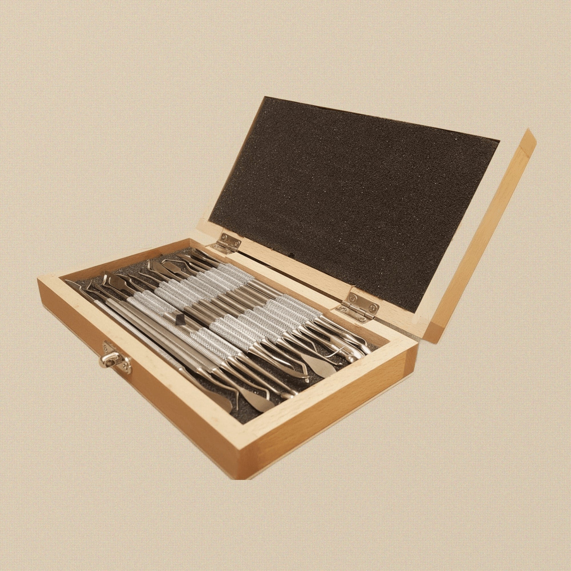 Stainless Steel Wax & Clay Carver Set, 16 Double-Ended Tools in Wooden Box | Wax Carver Set | Toolsmith Ltd UK
