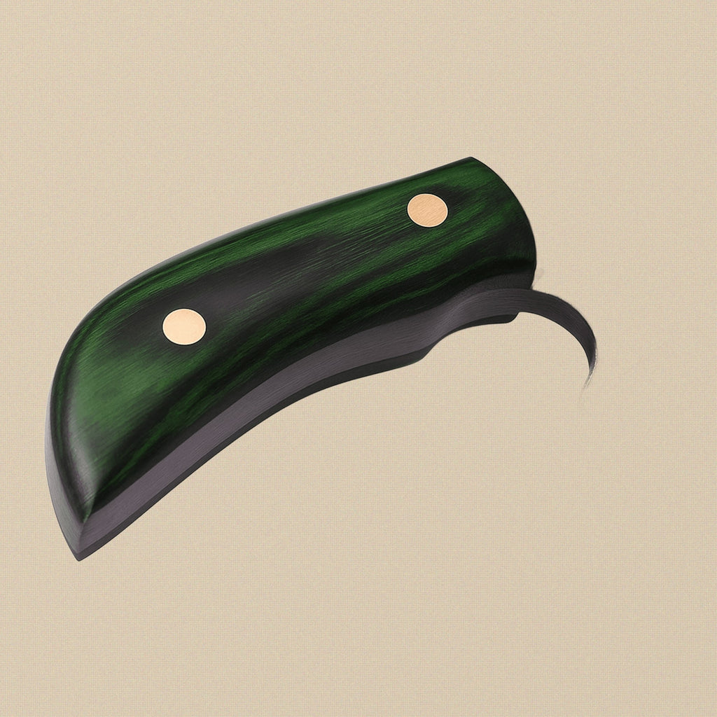 Miniature Skinner Knife, 51mm Damascus Steel Blade with Pakkawood Handle and Leather Sheath | Knife | Toolsmith Ltd UK