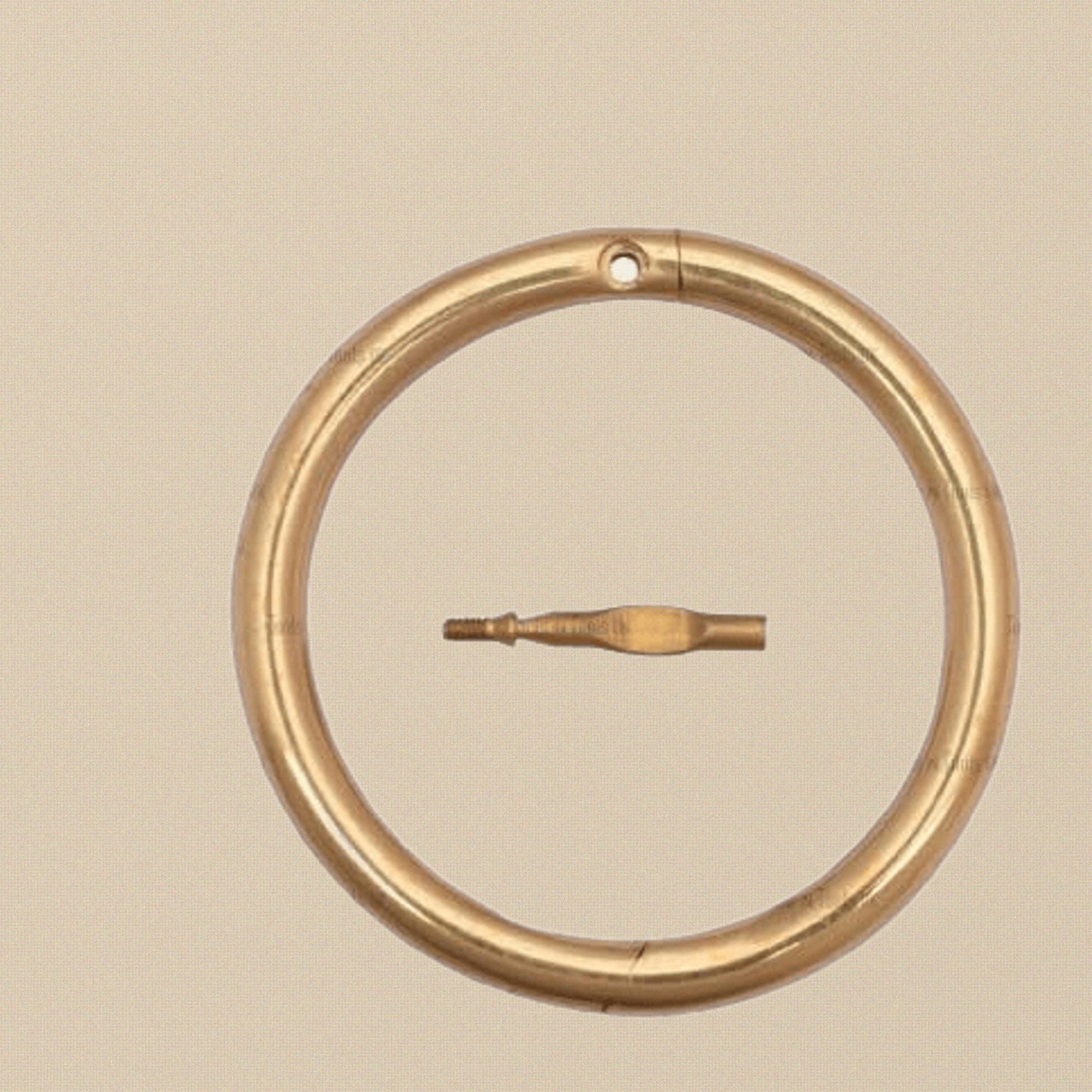 Professional 3-Inch Brass Bull Nose Ring with Free Key, Veterinary Farm Animal Cattle Equipment, Gold Metallic Finish | Veterinary Instruments | Toolsmith Ltd UK