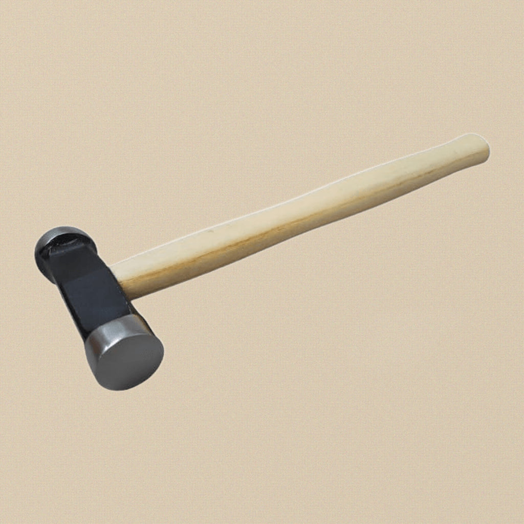 Round Dome and Flat Face Embossing Hammer, 16 oz, Repousse Silversmithing, 11-3/4 Inch Wooden Handle | Jewellery Making Tools | Toolsmith Ltd UK