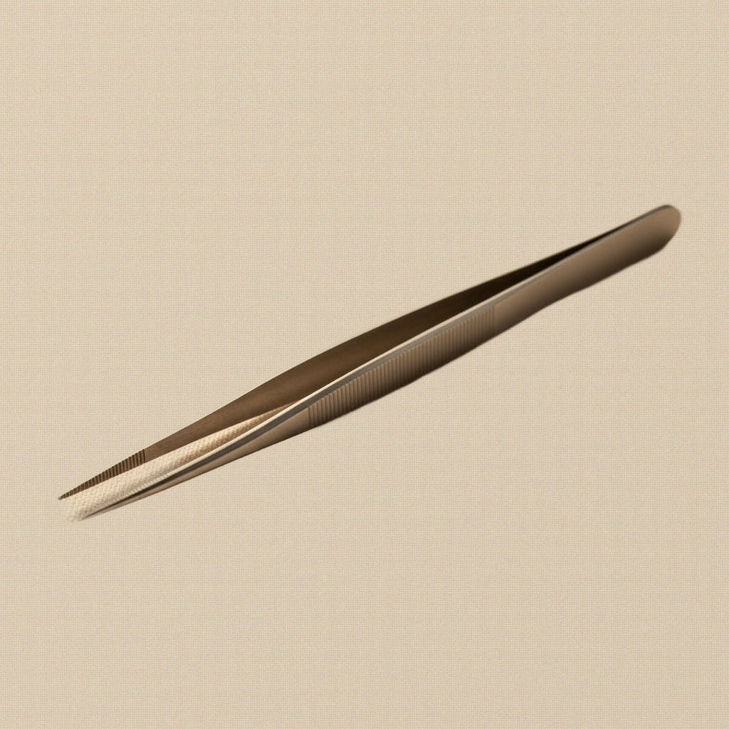 Stainless Steel Precision Tweezers, 16.5 cm, Medium Point, Serrated Jaws, for Jewellery, Diamond, Gemstone and Bead Pick Up Repair | Jewellery Making Tools | Toolsmith Ltd UK