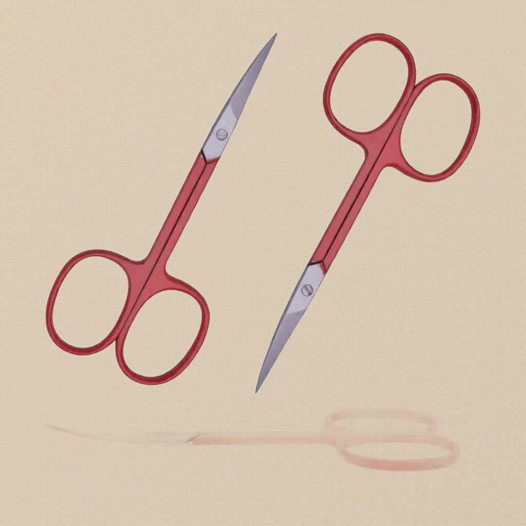1 x Red Curved Scissors 3.5 Inch for Beading, Embroidery, Crafts, Manicure, Pedicure, Sewing | Beauty & Nail Tools | Toolsmith Ltd UK