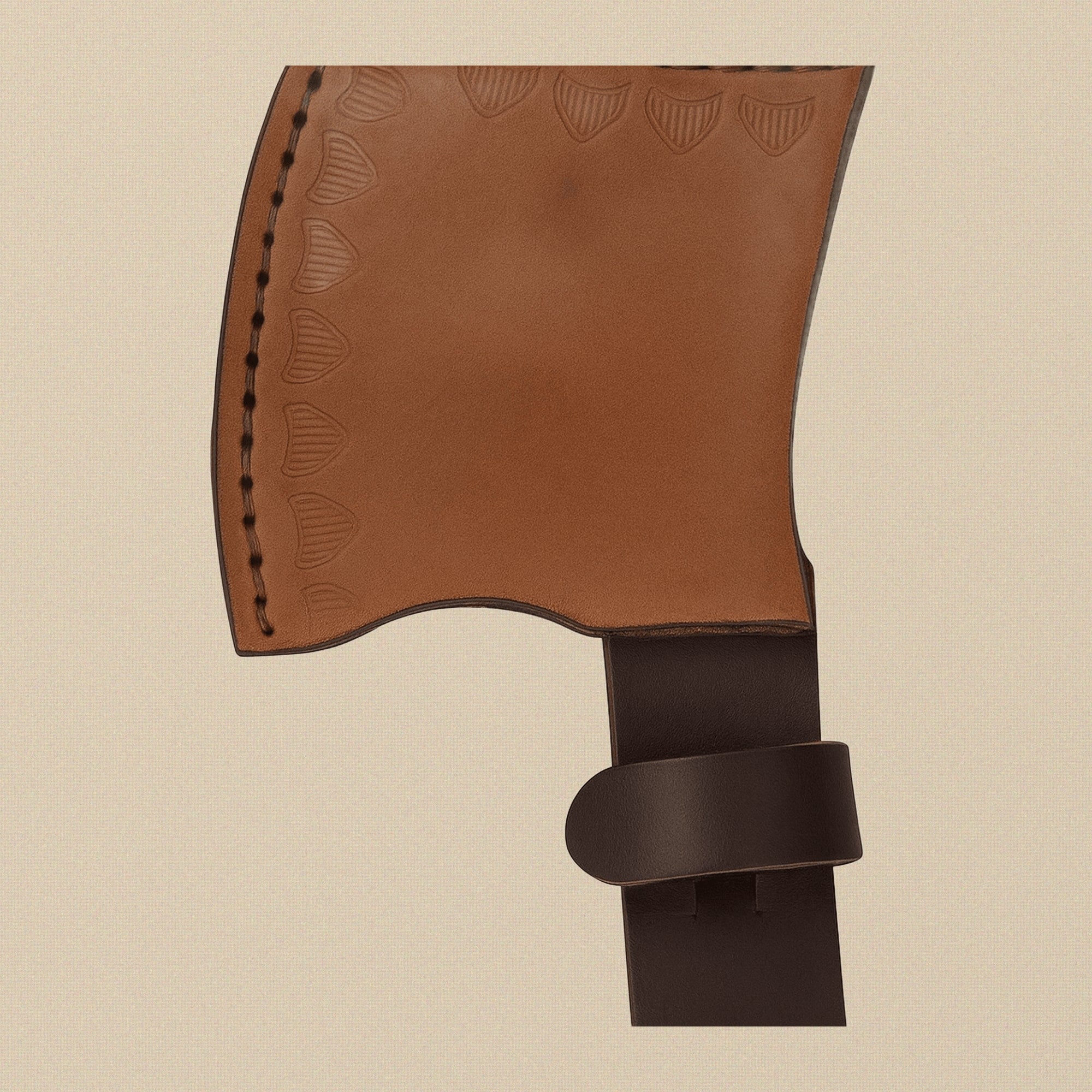 Mini Damascus Steel Axe, 7-inch, with Wood and Brass Handle and Leather Sheath | Axe | Toolsmith Ltd UK