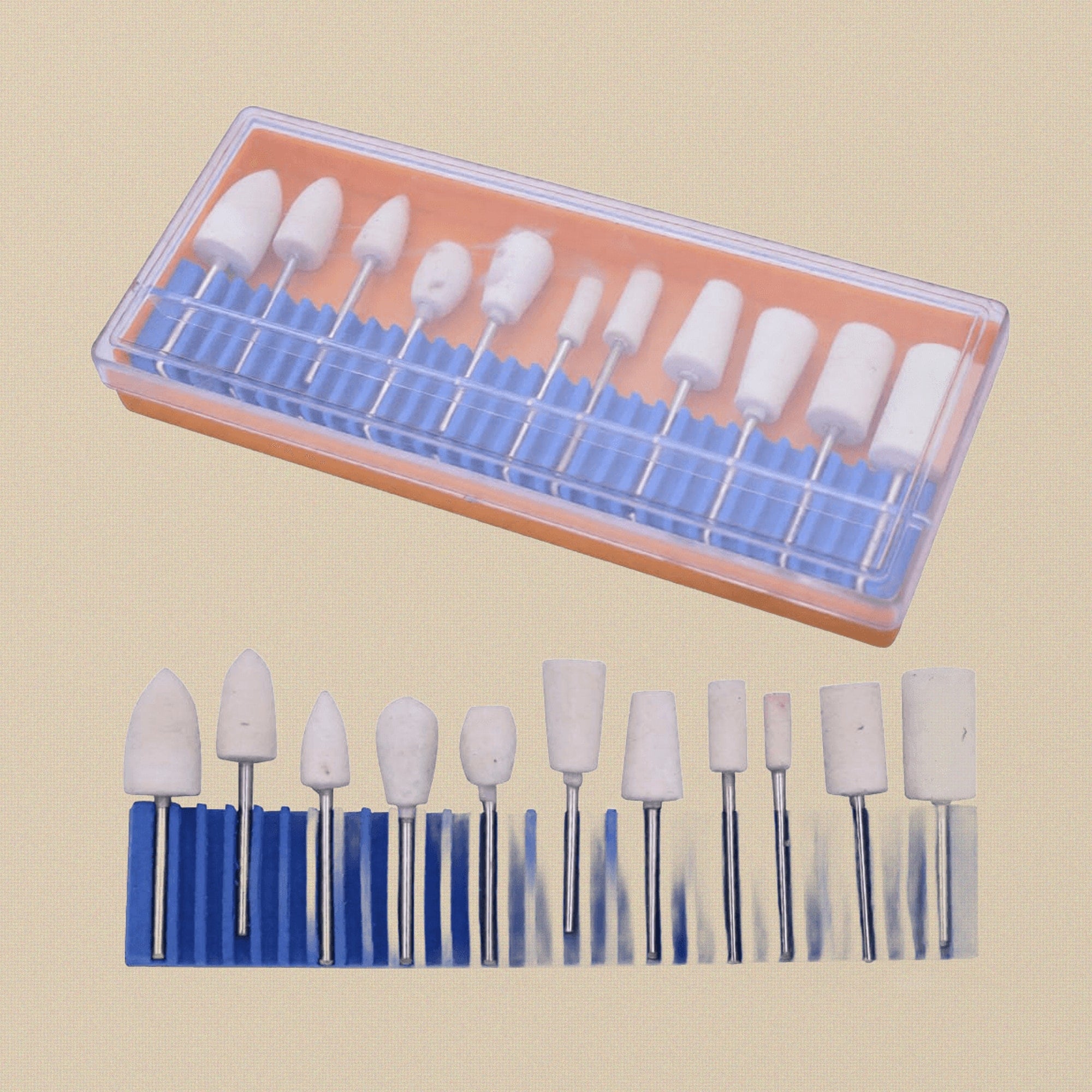 13 Assorted Felt Mini Buffs Bobs, Hobby Crafts Jewellery Design & Repair Tools with Storage Case | Jewellery Making Tools | Toolsmith Ltd UK
