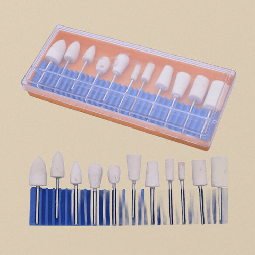 13 Assorted Felt Mini Buffs Bobs, Hobby Crafts Jewellery Design & Repair Tools with Storage Case | Jewellery Making Tools | Toolsmith Ltd UK