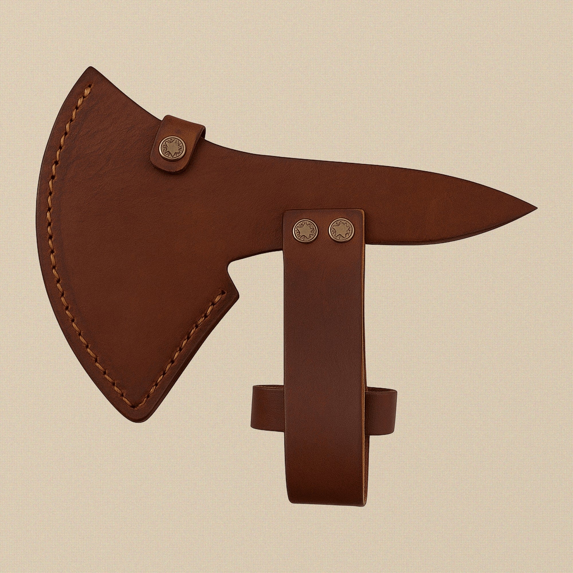 Double-Edged Damascus Steel Axe, 19-inch / 483mm, with Walnut Wood Handle and Leather Sheath | Axe | Toolsmith Ltd UK