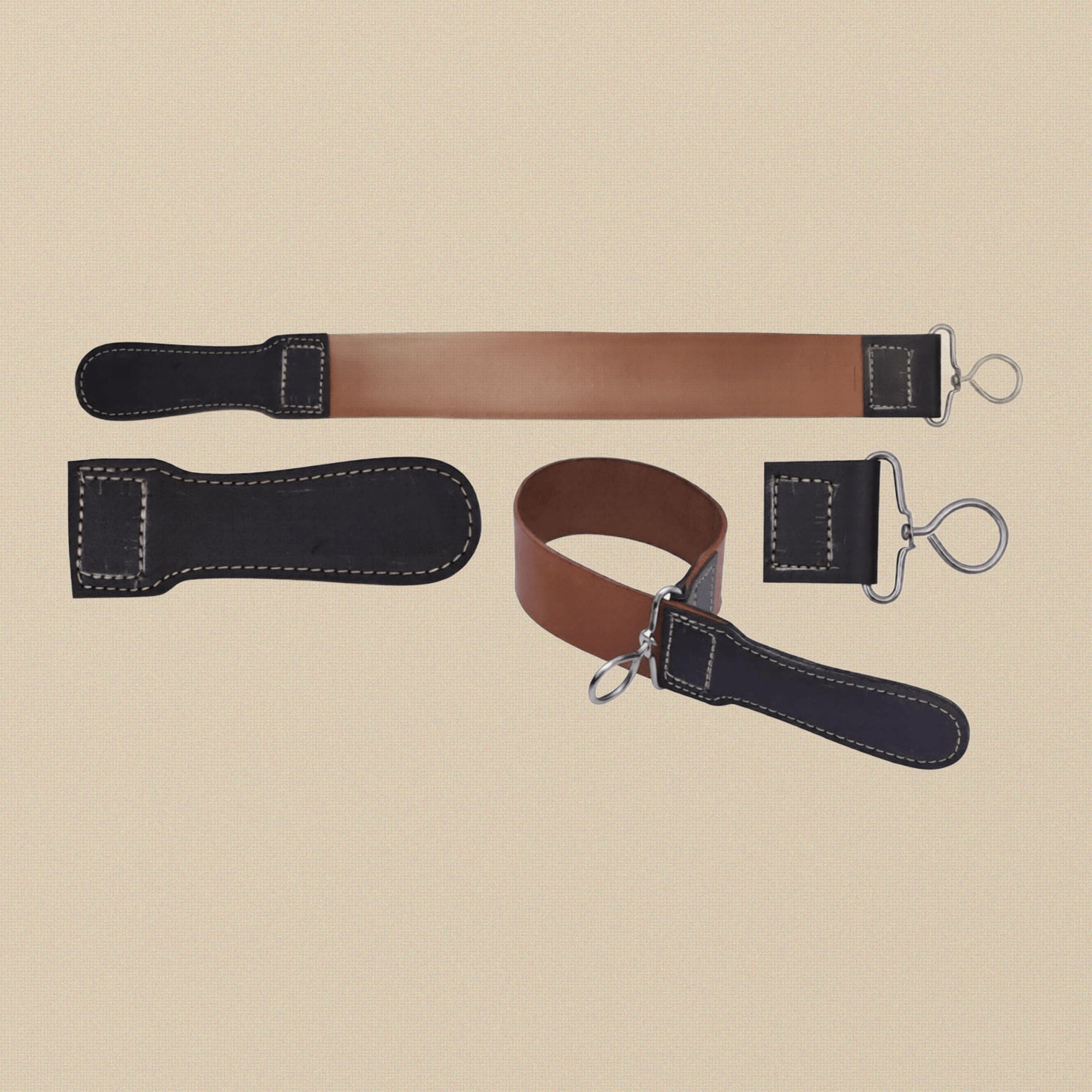 Double Sided Real Leather Strop Belt for Straight Razor Sharpening, 17 Inch Long, 2 Inch Wide, Cut Throat Barber Shaving | Jewellery Making Tools | Toolsmith Ltd UK