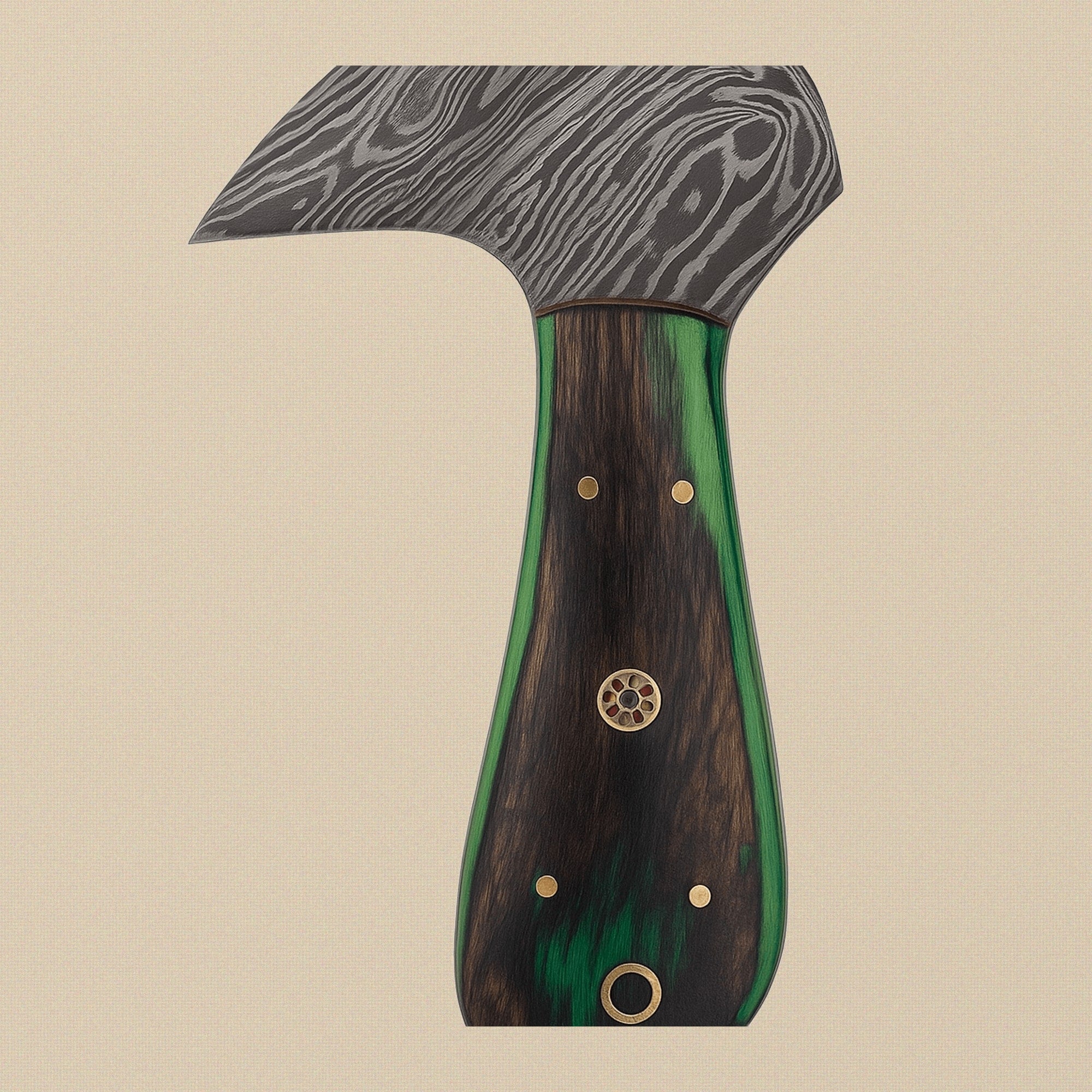 Damascus Steel Saddler's Leather Cutter, 6-inch, with Wood and Brass Handle and Leather Sheath | Leather Cutter | Toolsmith Ltd UK