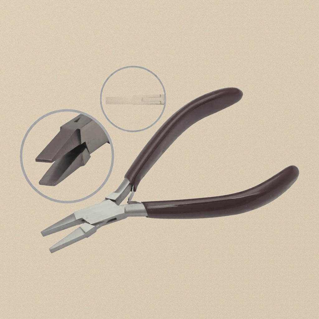 Ergonomic Comfort Flat Nose Pliers, 5.5 Inch, Stainless Steel with PVC Grips for Jewellery Crafts Making and Hobby | Jewellery Making Tools | Toolsmith Ltd UK