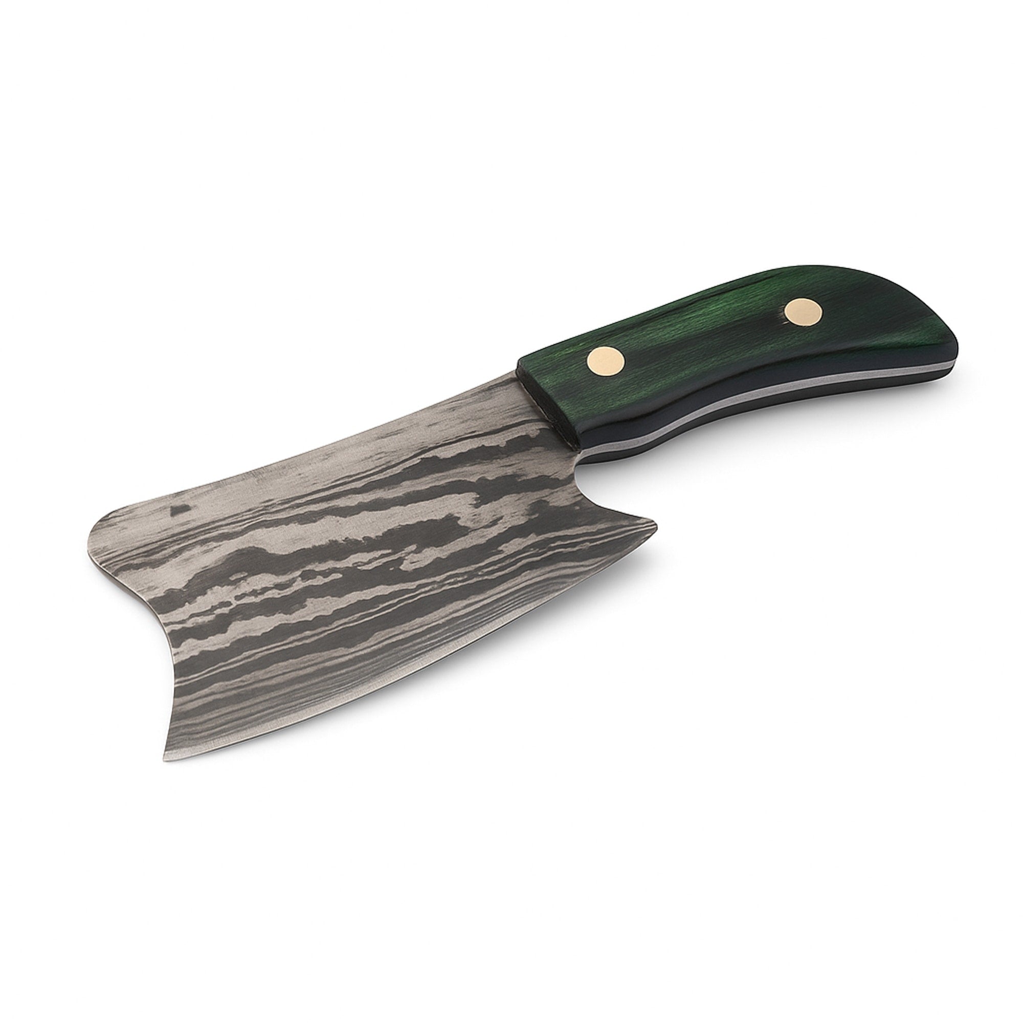 Miniature Skinner Knife, 51mm Damascus Steel Blade with Pakkawood Handle and Leather Sheath | Knife | Toolsmith Ltd UK