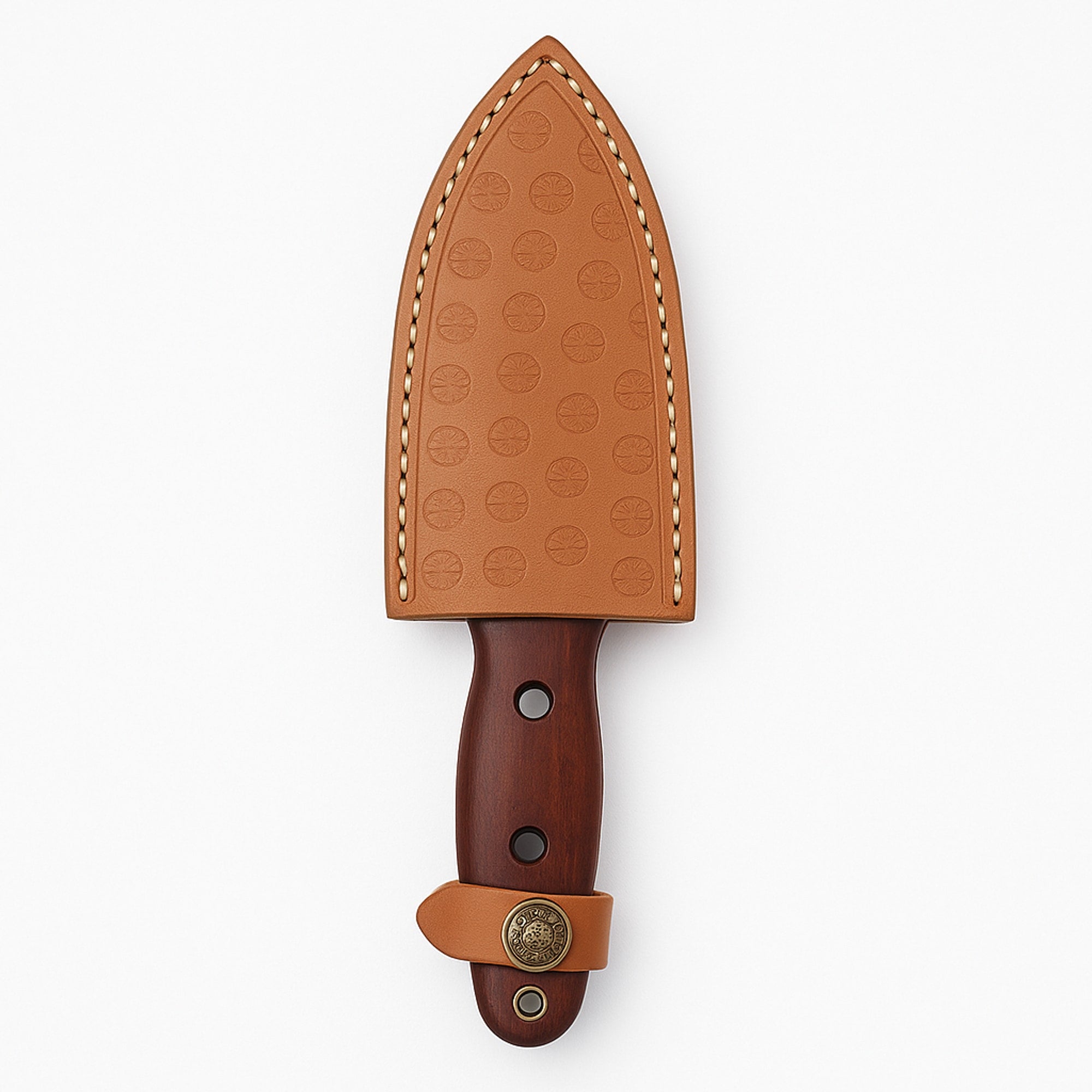 Fixed Blade Dagger with 114mm Damascus Steel Blade and Red Micarta Handle | Fixed Blade Knife | Toolsmith Ltd UK