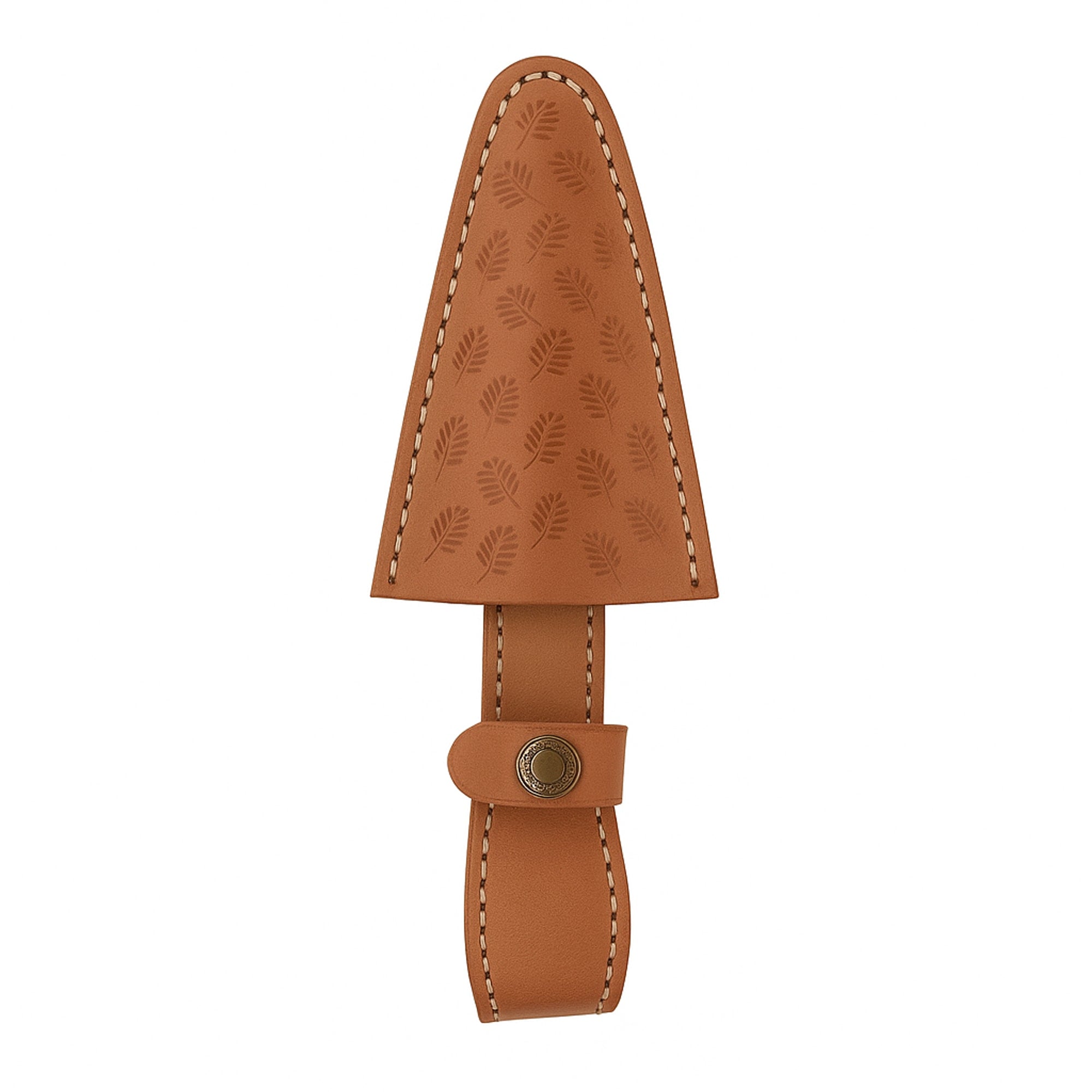Damascus Steel Dagger, 216mm, with Bone-and-Brass Handle and Leather Sheath | Dagger | Toolsmith Ltd UK