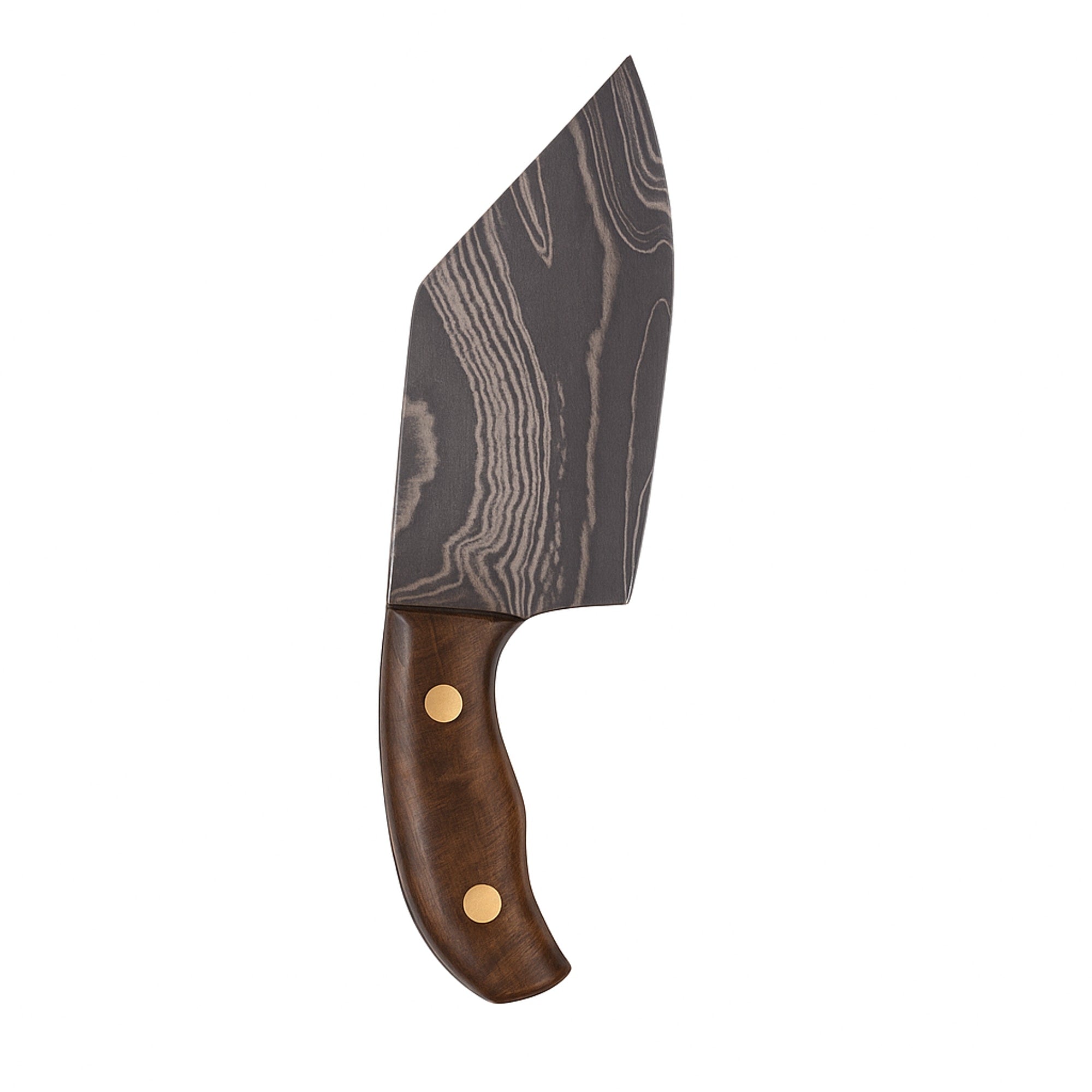 Miniature Damascus Skinner Knife, 50mm Blade, with Micarta Handle and Leather Sheath | Knife | Toolsmith Ltd UK