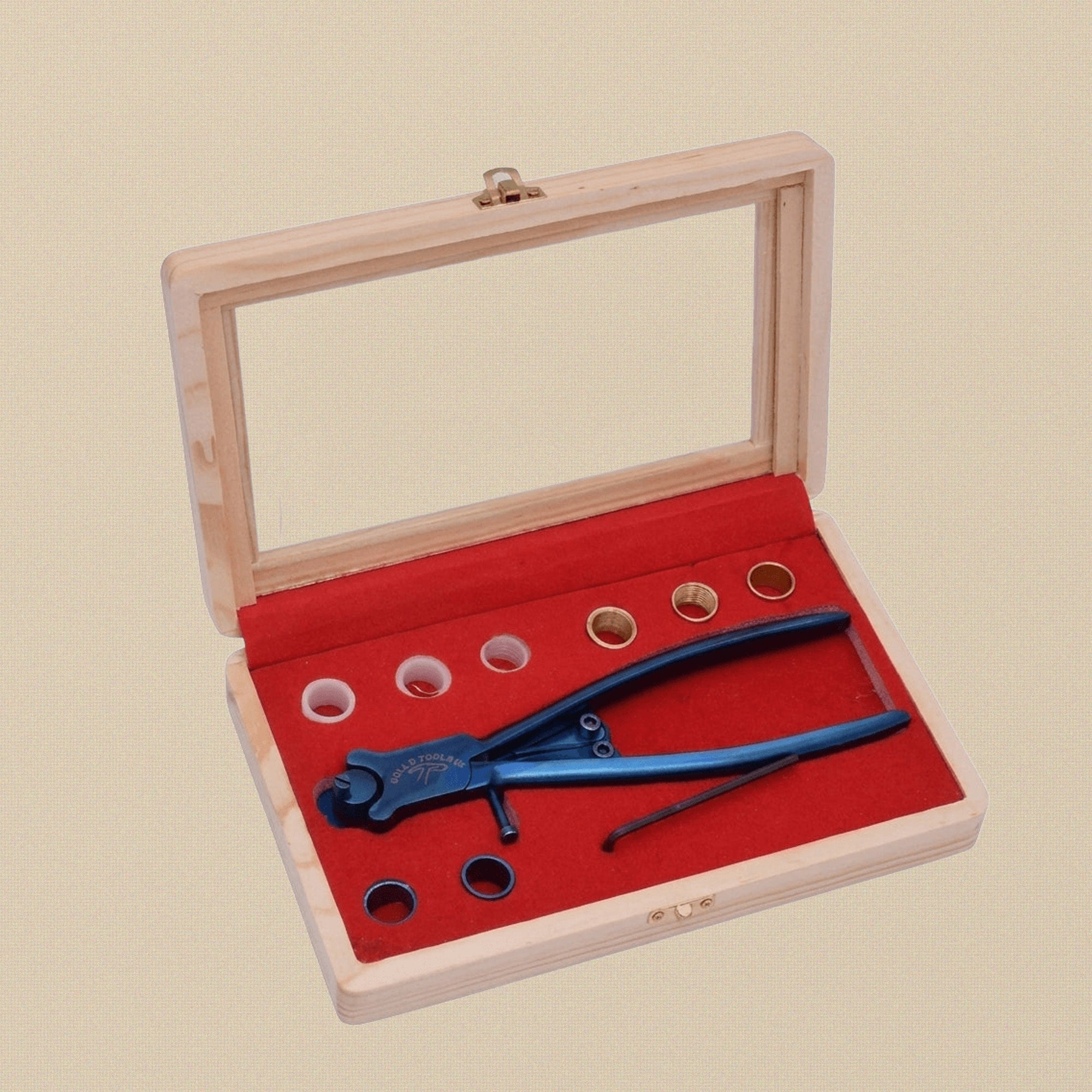 Blue Ring & Bracelet Bending/ Flat Stock Jewellery Making Pliers Set, with 8 Sleeves, Wooden Storage Box, Forming, Shaping & Modelling Tool with Allen Key | Jewellery Making Tools | Toolsmith Ltd UK