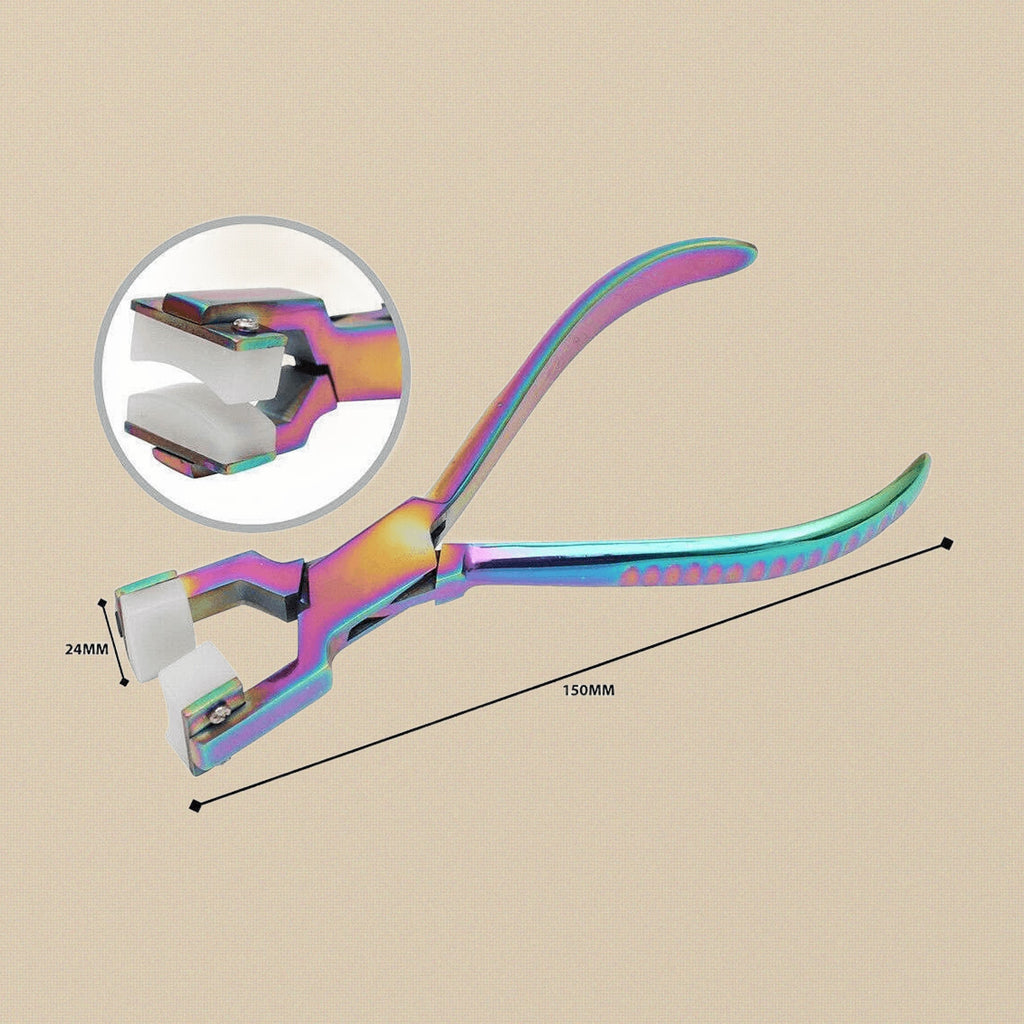 Rainbow Plasma Coated Pliers, Nylon Arc Jaws, Professional Watch Repair, Ring Bending and Bracelet Curving Tool, 150mm Length | Watch & Clock Tools | Toolsmith Ltd UK