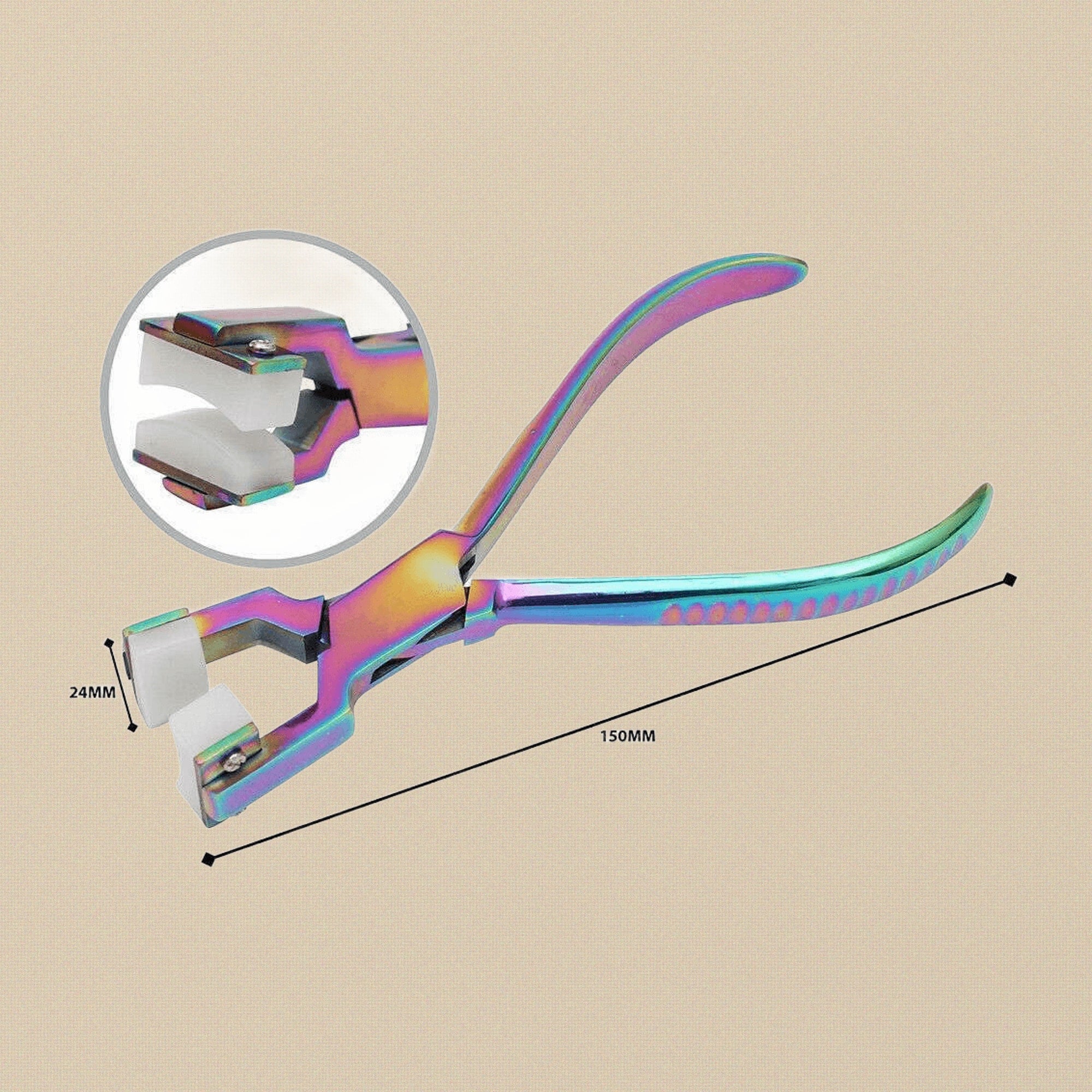 Rainbow Plasma Coated Pliers, Nylon Arc Jaws, Professional Watch Repair, Ring Bending and Bracelet Curving Tool, 150mm Length | Watch & Clock Tools | Toolsmith Ltd UK