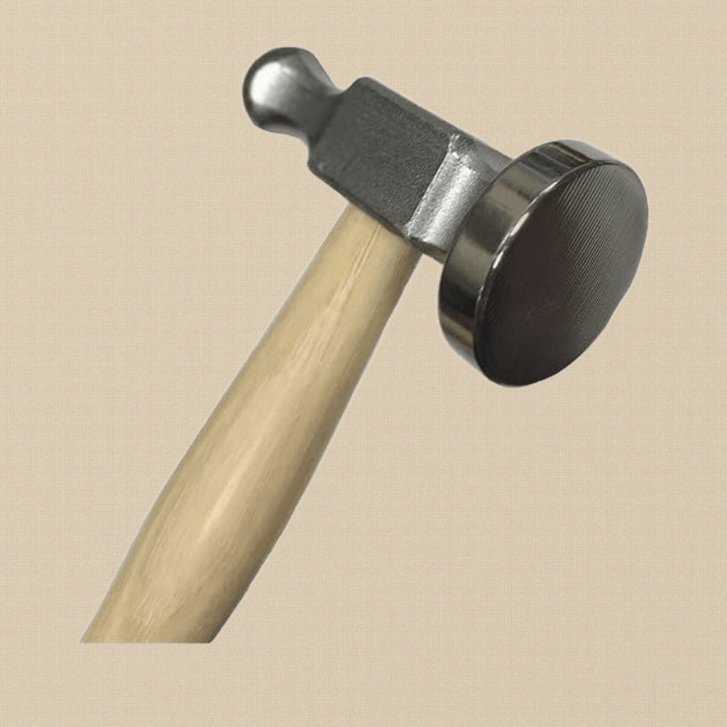 Chasing Hammer Jewellery Tool, 28mm Flat Face, Wood Handle, Repousse Silversmith Hammer, 1.10 Inch | Jewellery Making Tools | Toolsmith Ltd UK