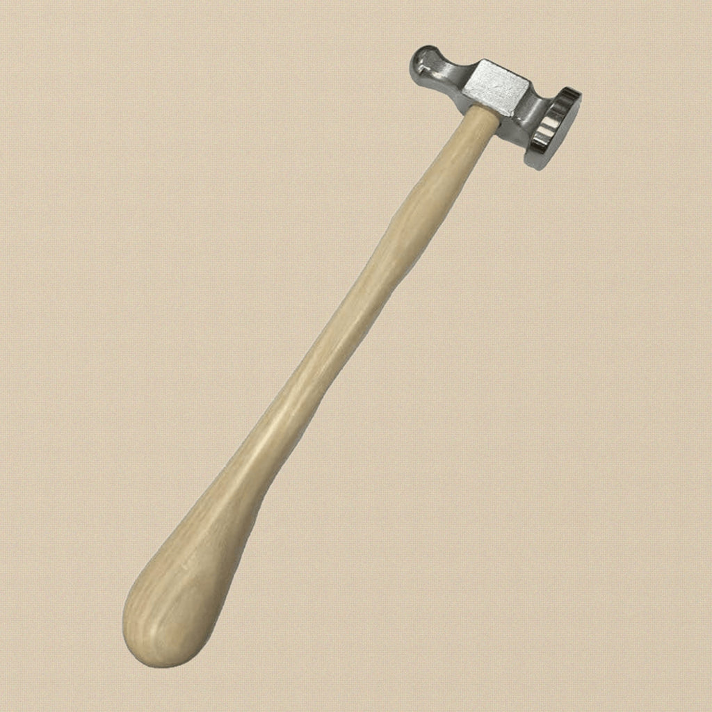 Chasing Hammer Jewellery Tool, 28mm Flat Face, Wood Handle, Repousse Silversmith Hammer, 1.10 Inch | Jewellery Making Tools | Toolsmith Ltd UK