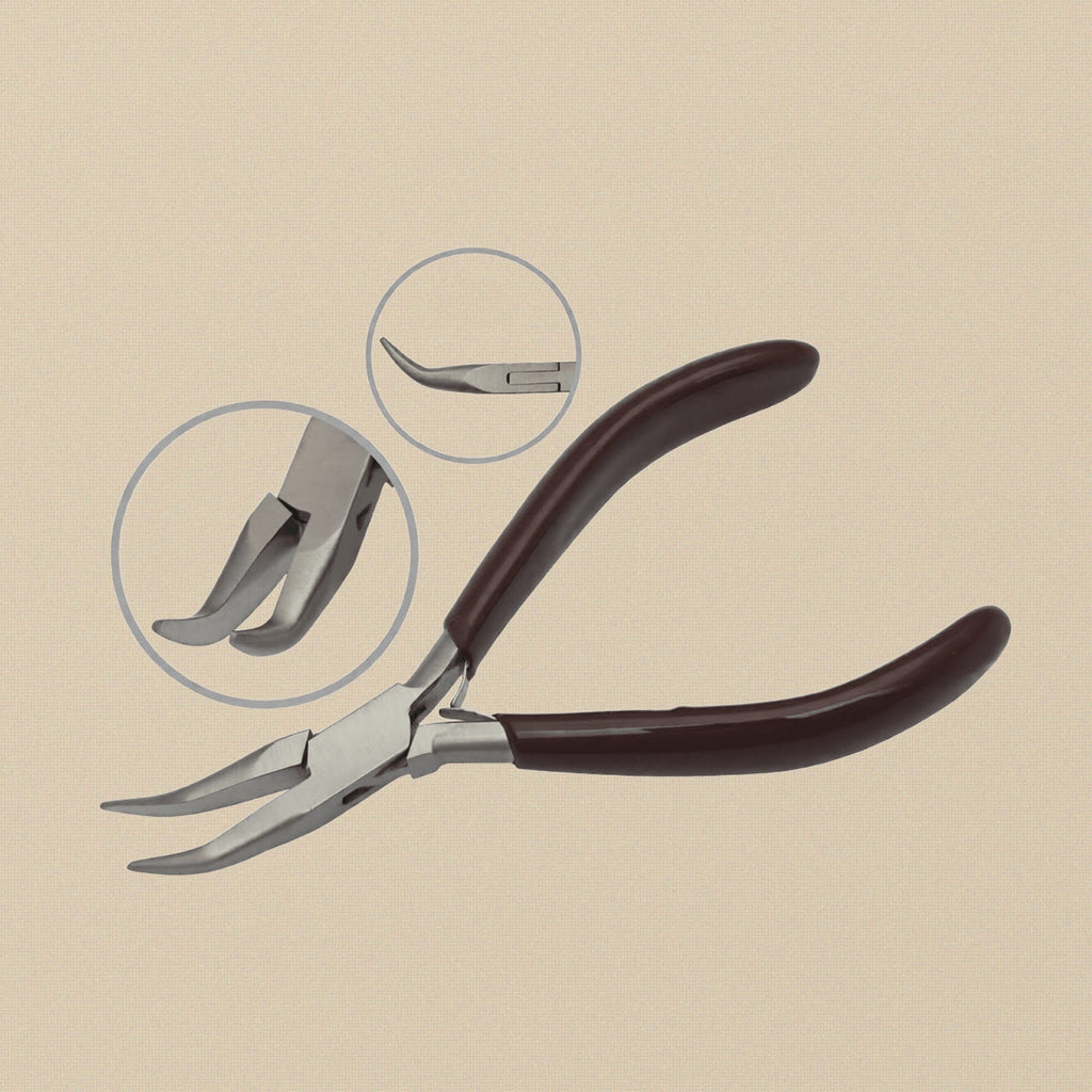 Ergonomic Comfort Bent Chain Nose Pliers, 5.5 Inch, Stainless Steel with PVC Grips for Jewellery Crafts Making and Hobby | Jewellery Making Tools | Toolsmith Ltd UK