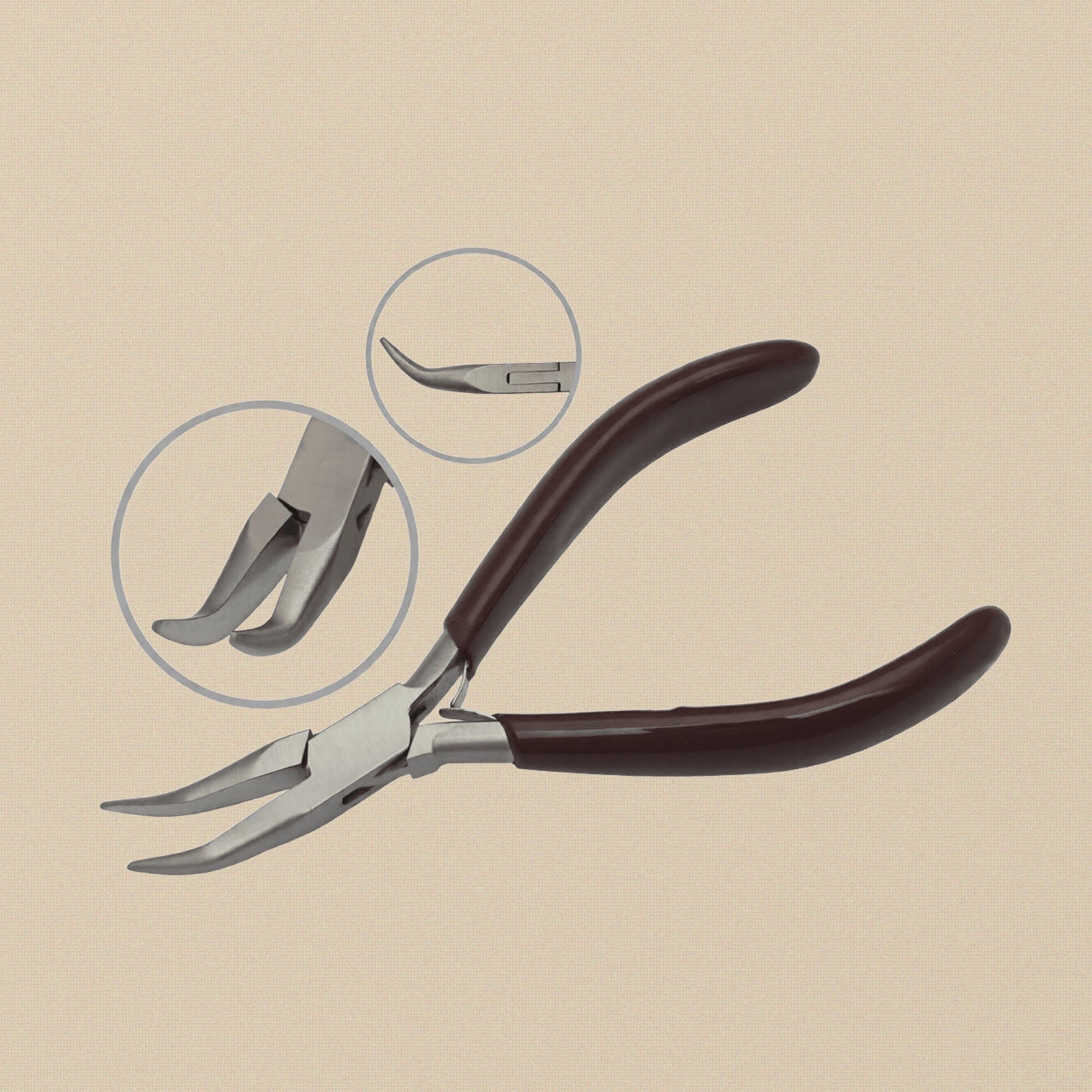 Ergonomic Comfort Bent Chain Nose Pliers, 5.5 Inch, Stainless Steel with PVC Grips for Jewellery Crafts Making and Hobby | Jewellery Making Tools | Toolsmith Ltd UK