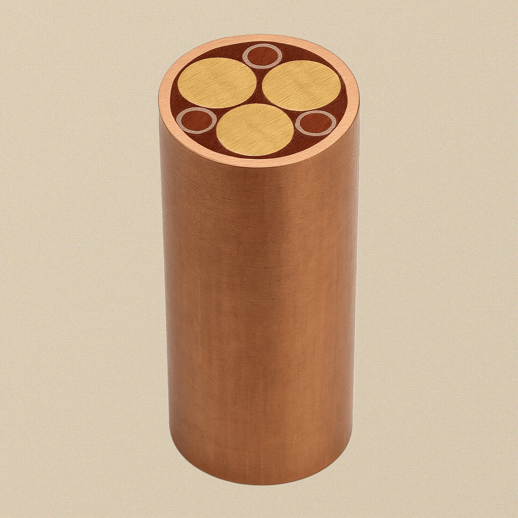 Mosaic Pin, 2 Inch (50mm), 8mm Diameter, Brass and Copper Geometric Pattern | Knife Making Supplies | Toolsmith Ltd UK