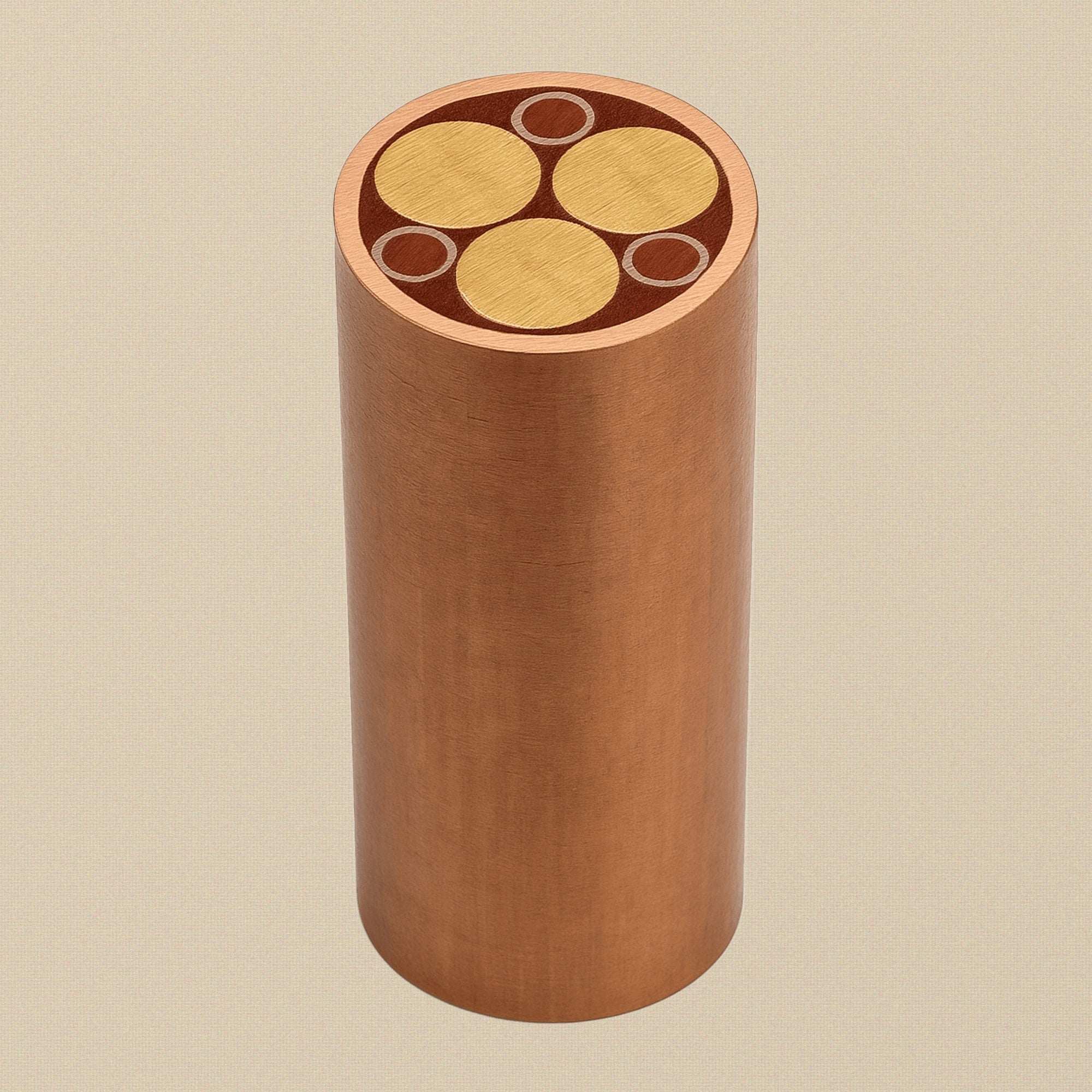 Mosaic Pin, 2 Inch (50mm), 8mm Diameter, Brass and Copper Geometric Pattern | Knife Making Supplies | Toolsmith Ltd UK
