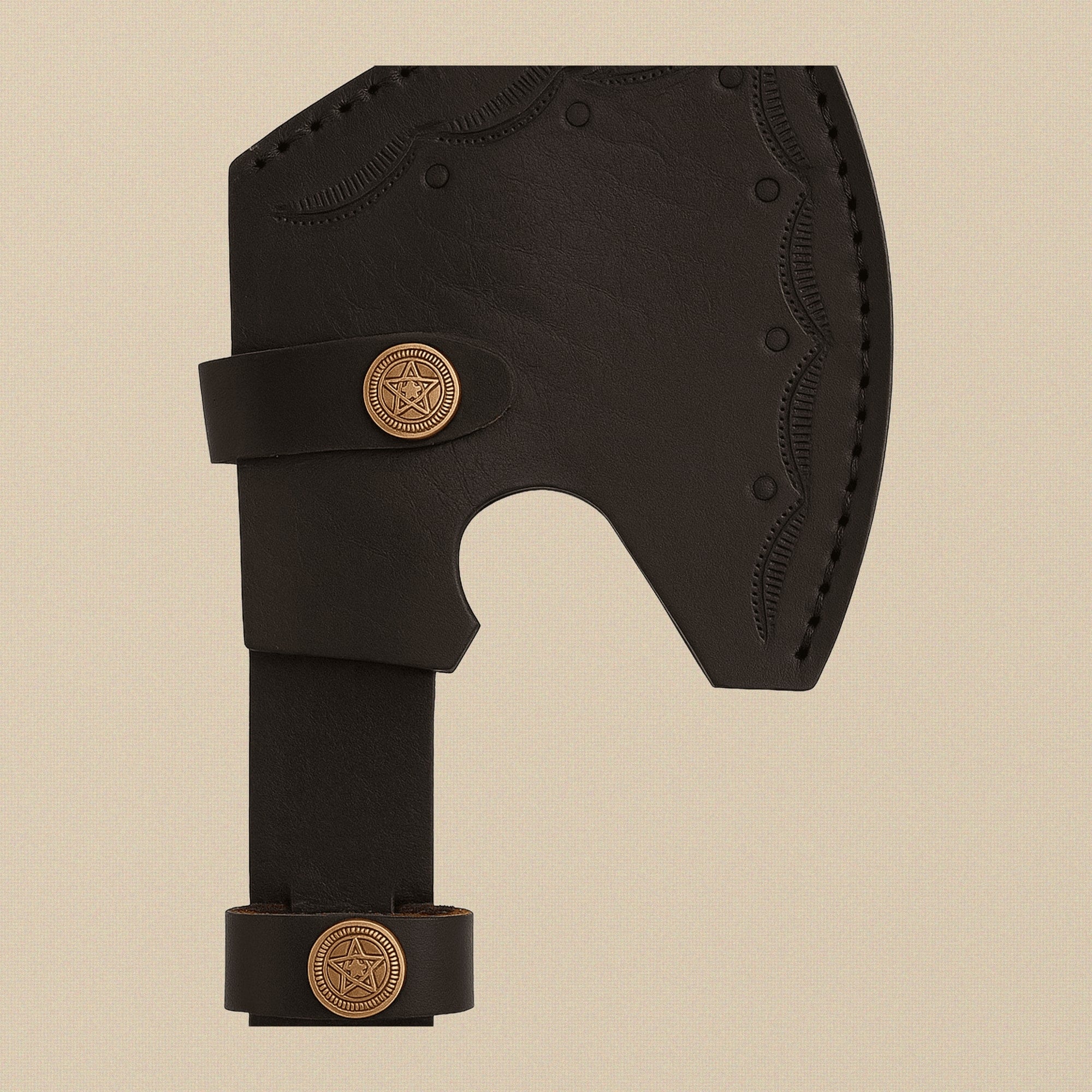 Damascus Steel Axe, 11-inch (279 mm), with Wood Handle and Leather Sheath | Axe | Toolsmith Ltd UK