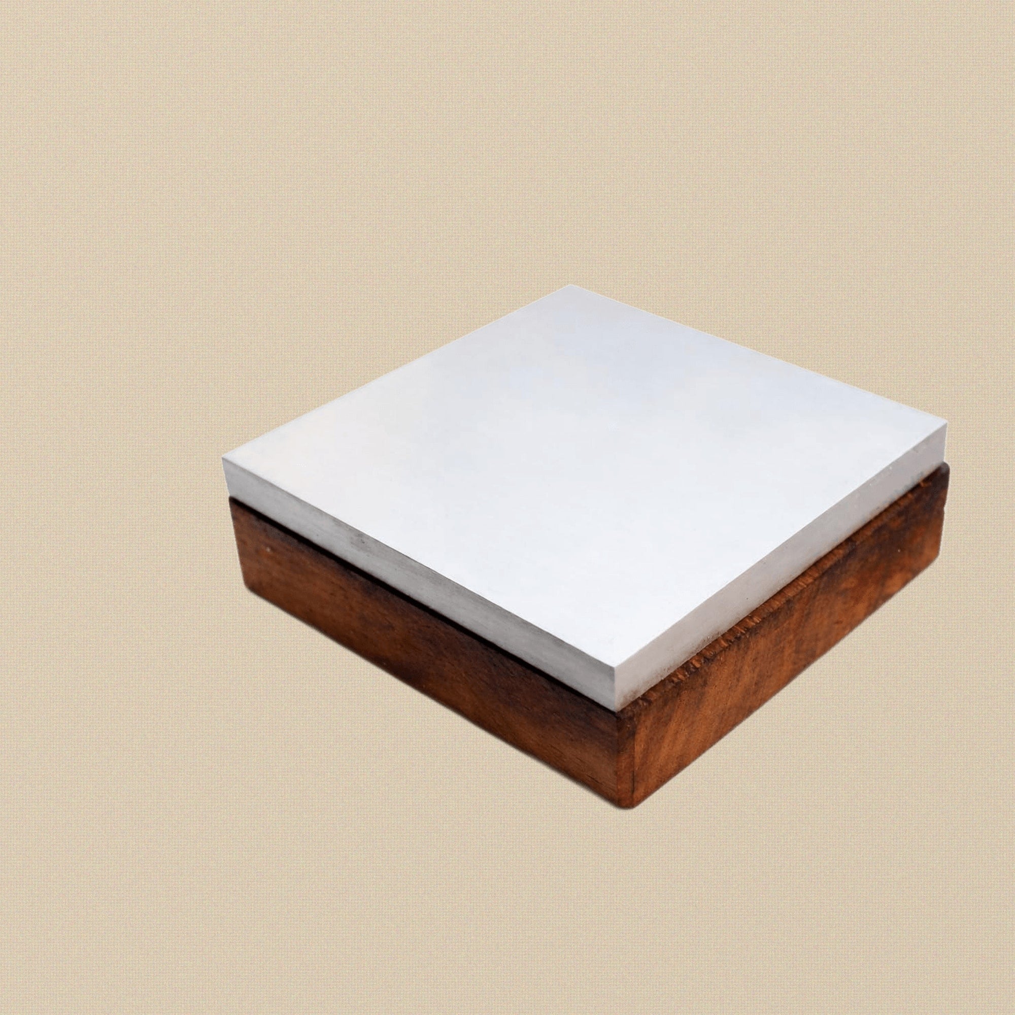 Steel Bench Block with Wooden Base, 4 Inch x 4 Inch, Jewellery Making Forging and Dapping Tool | Jewellery Making Tools | Toolsmith Ltd UK