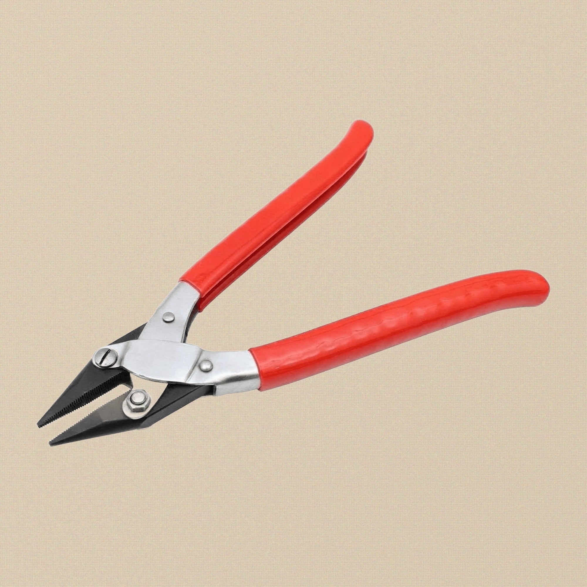PVC Handles Parallel Action Serrated Chain Nose Pliers, 20 cm Length | Jewellery Making Tools | Toolsmith Ltd UK