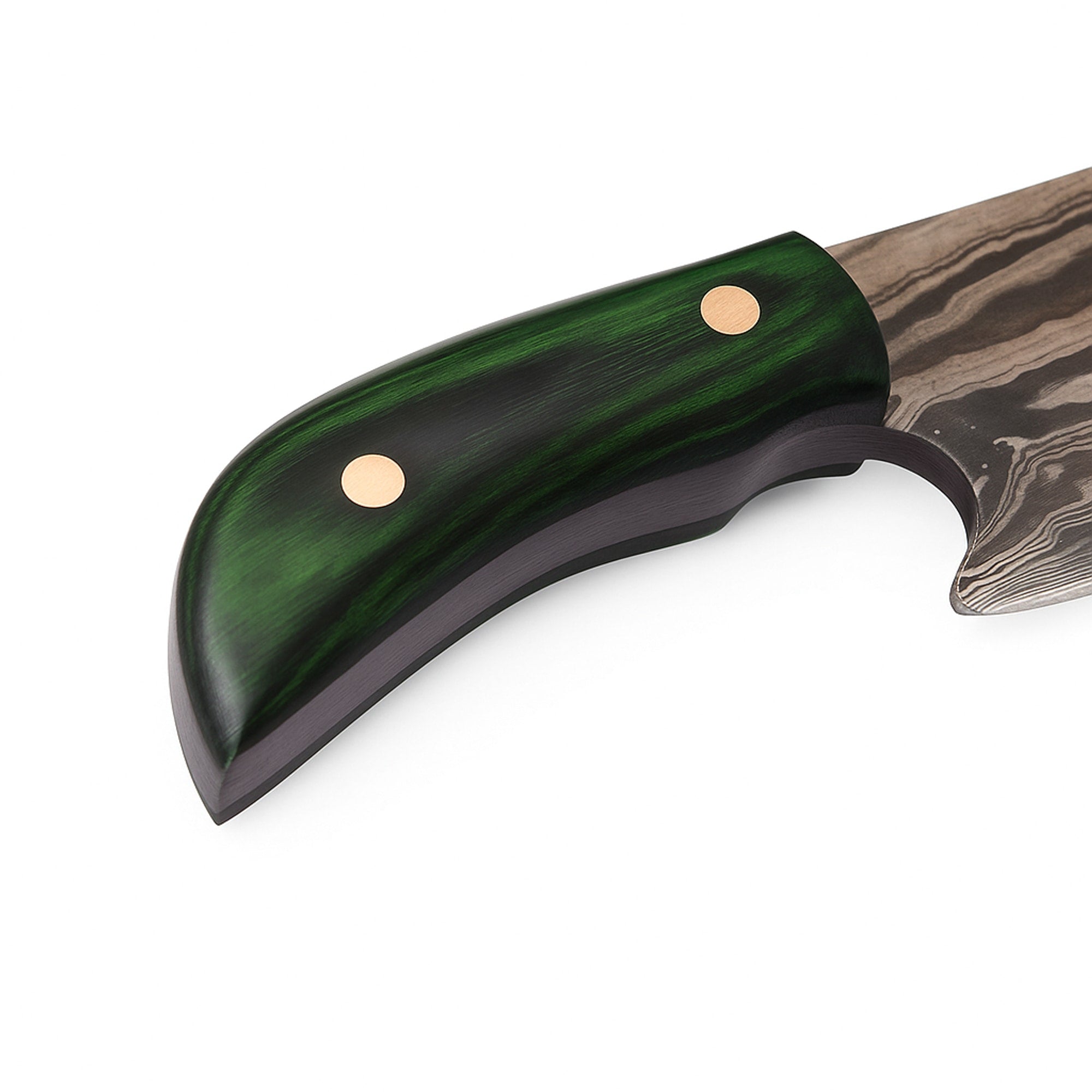 Miniature Skinner Knife, 51mm Damascus Steel Blade with Pakkawood Handle and Leather Sheath | Knife | Toolsmith Ltd UK