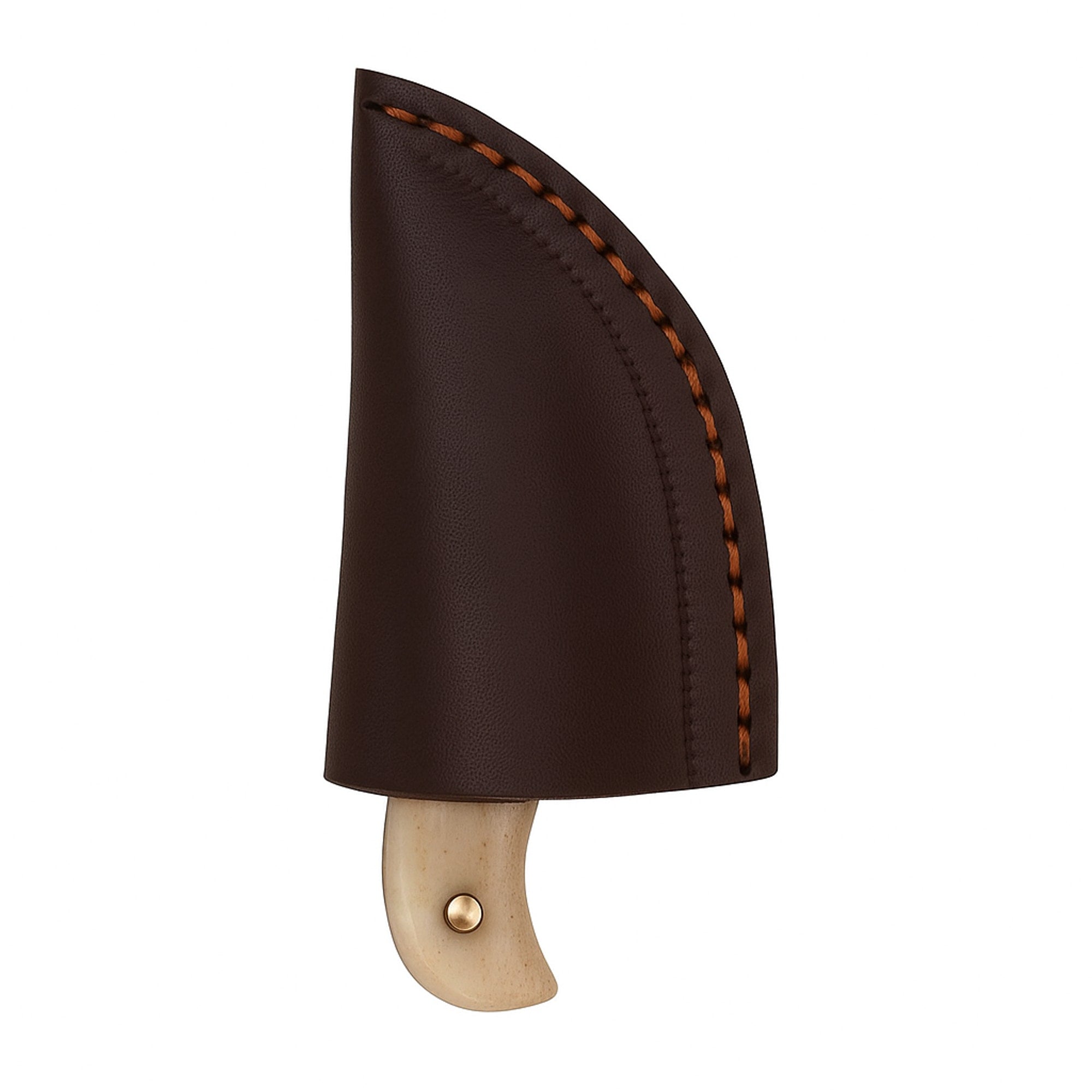 Miniature Damascus Skinner Knife, 76mm, Bone-Handled with Leather Sheath | Miniature Knife | Toolsmith Ltd UK