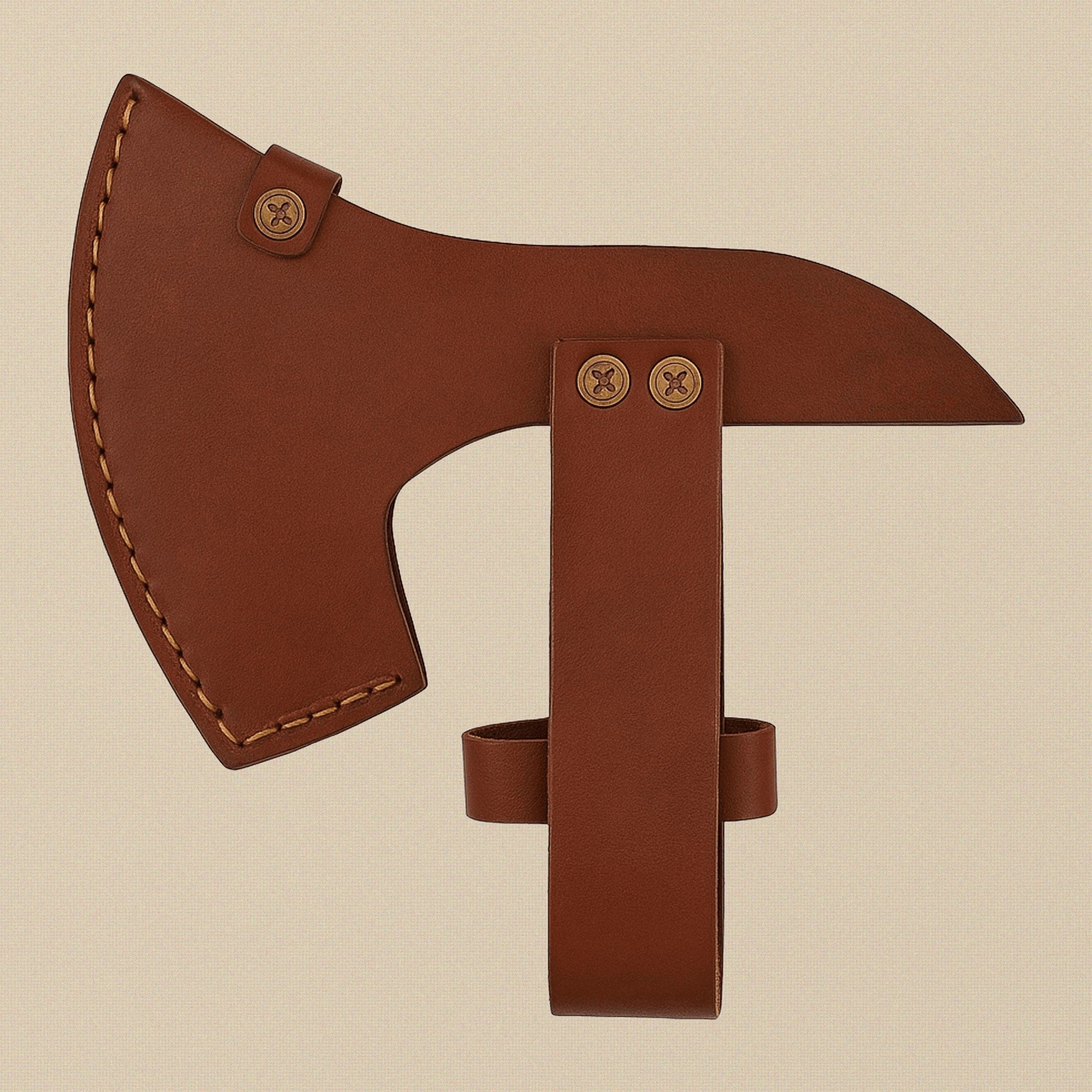 Damascus Steel Axe, 19-inch, with Walnut Wood Handle and Leather Sheath | Axe | Toolsmith Ltd UK
