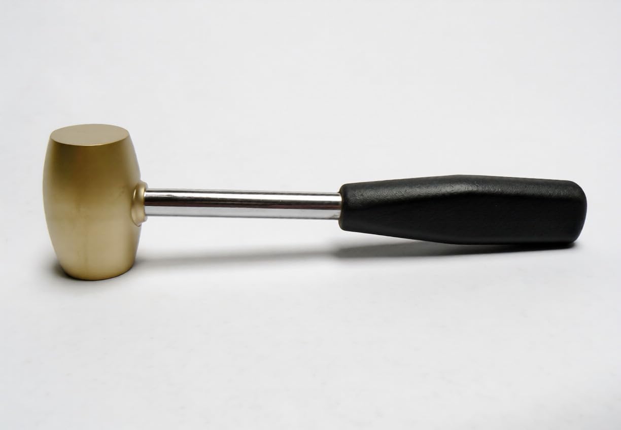 Heavy Duty Brass Hammer Mallet with Steel Handle, 2 LB, Jewellers Silversmith Dapping Tool | Jewellery Making Tools | Toolsmith Ltd UK
