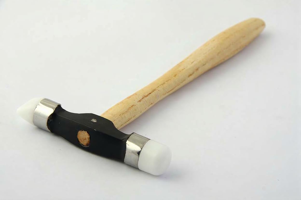 Jeweler's Planishing Hammer with Nylon Head, Jewelry Making Repousse Tool with 9 Interchangeable Tips, Wooden Handle | Jewellery Making Tools | Toolsmith Ltd UK