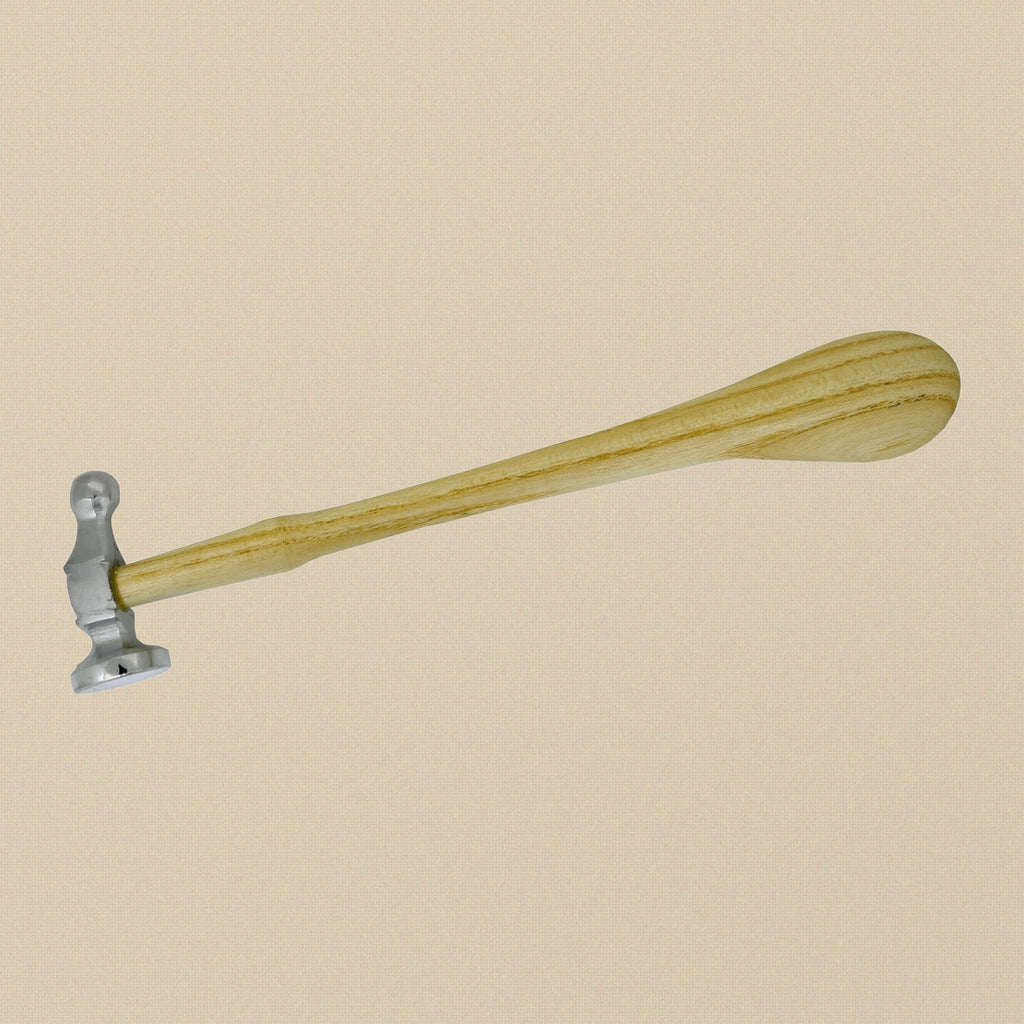22mm German Style Bow Face Ball Peen Chasing Hammer with Wood Handle, Metal Planishing Repousse Tool for Metalwork | Jewellery Making Tools | Toolsmith Ltd UK