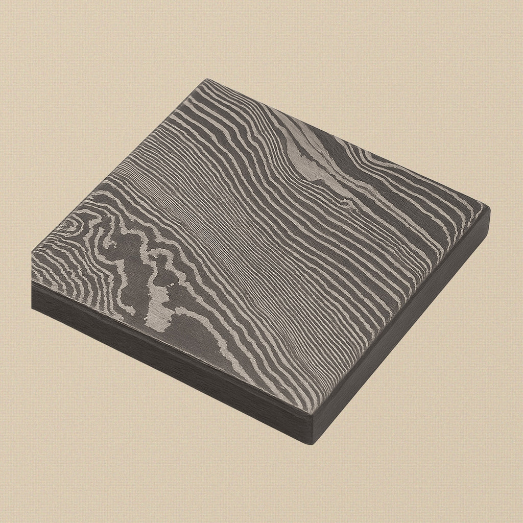 Damascus Steel Blank, 25mm Square, 4mm Thick, Forged from 1095 & 15N20 Steel | Metal Stock | Toolsmith Ltd UK