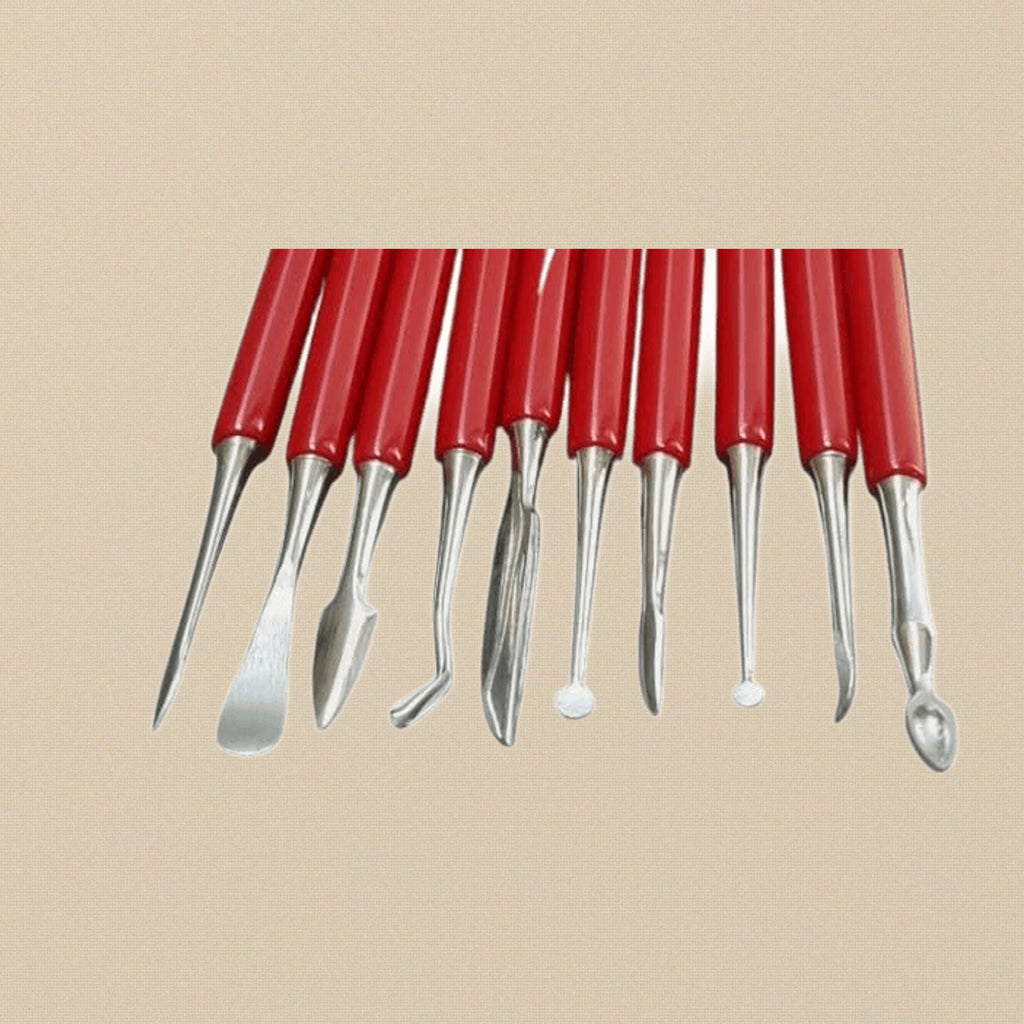 Professional Wax Carving Tools Set, 10-Piece Metal Clay Sculpting and Design Instruments, PVC Handle | Hobby & Craft Tools | Toolsmith Ltd UK