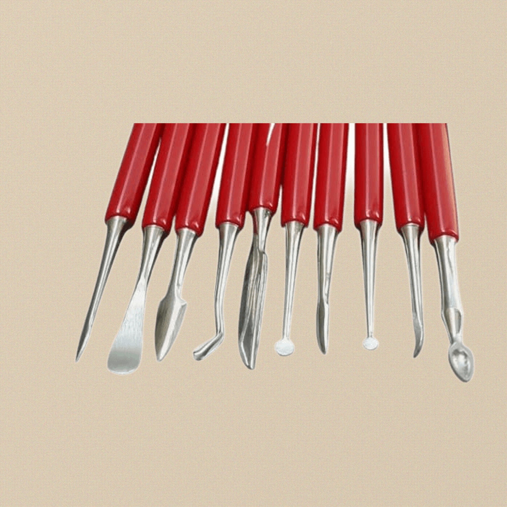 Professional Wax Carving Tools Set, 10-Piece Metal Clay Sculpting and Design Instruments, PVC Handle | Hobby & Craft Tools | Toolsmith Ltd UK