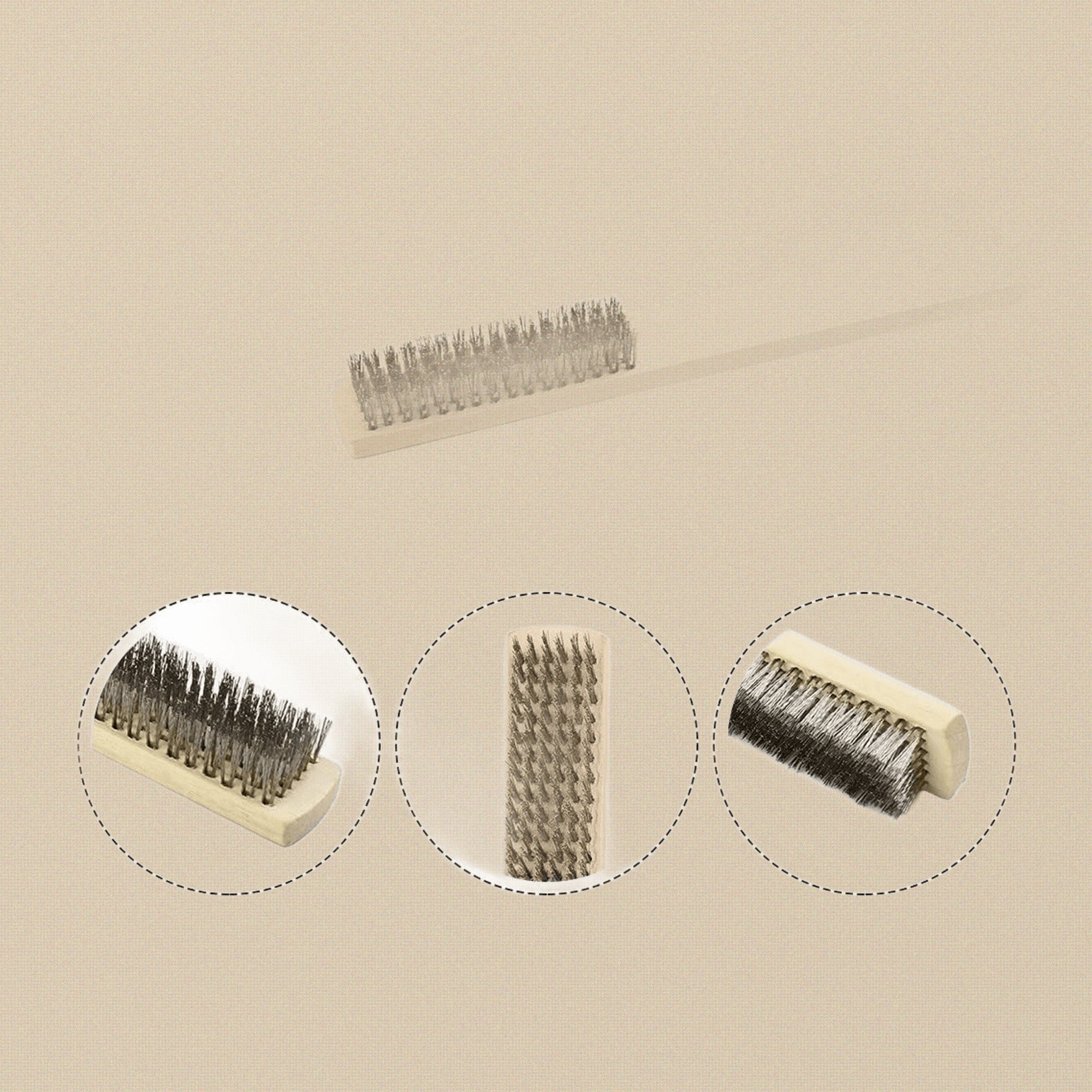 Wooden Handle Steel Wire Brush, 9 Inch Rust Cleaning Tool with 8x18 Rows Steel Bristles for Metal Cleaning | Jewellery Making Tools | Toolsmith Ltd UK