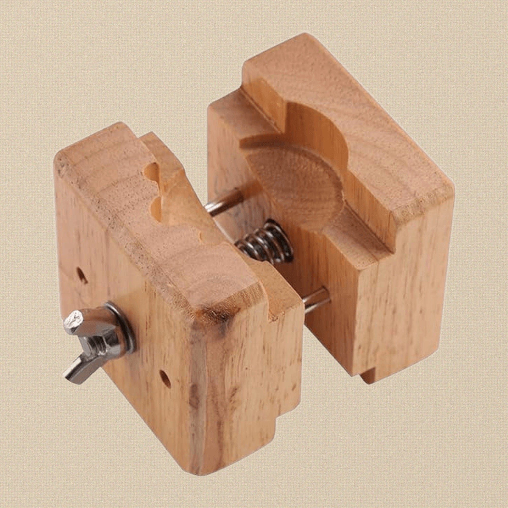 Wooden Watch Case Holder Clamp, Movement Repair Watchmaker Block Vise Tool, Rose Wood, 8cm x 5.5cm | Watch & Clock Tools | Toolsmith Ltd UK