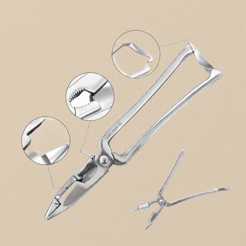 Stainless Steel Seafood Crab Lobster Tongs, Scissors, Cutter Shears, Silver, 18.5 cm, Chef Kitchen Tool | Jewellery Making Tools | Toolsmith Ltd UK