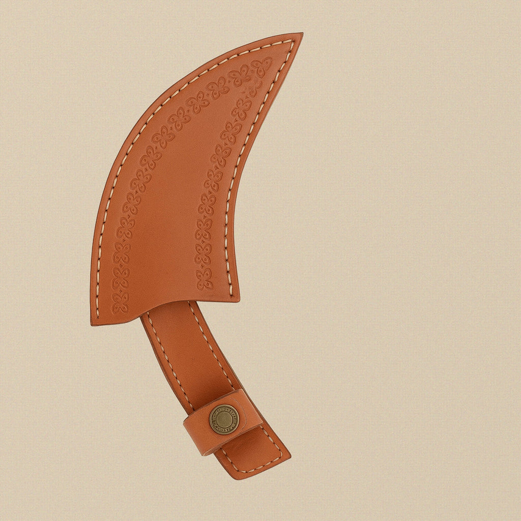 Hand-Forged Karambit Knife in Raindrop Damascus Steel with Red Deer Stag Handle | Knife | Toolsmith Ltd UK