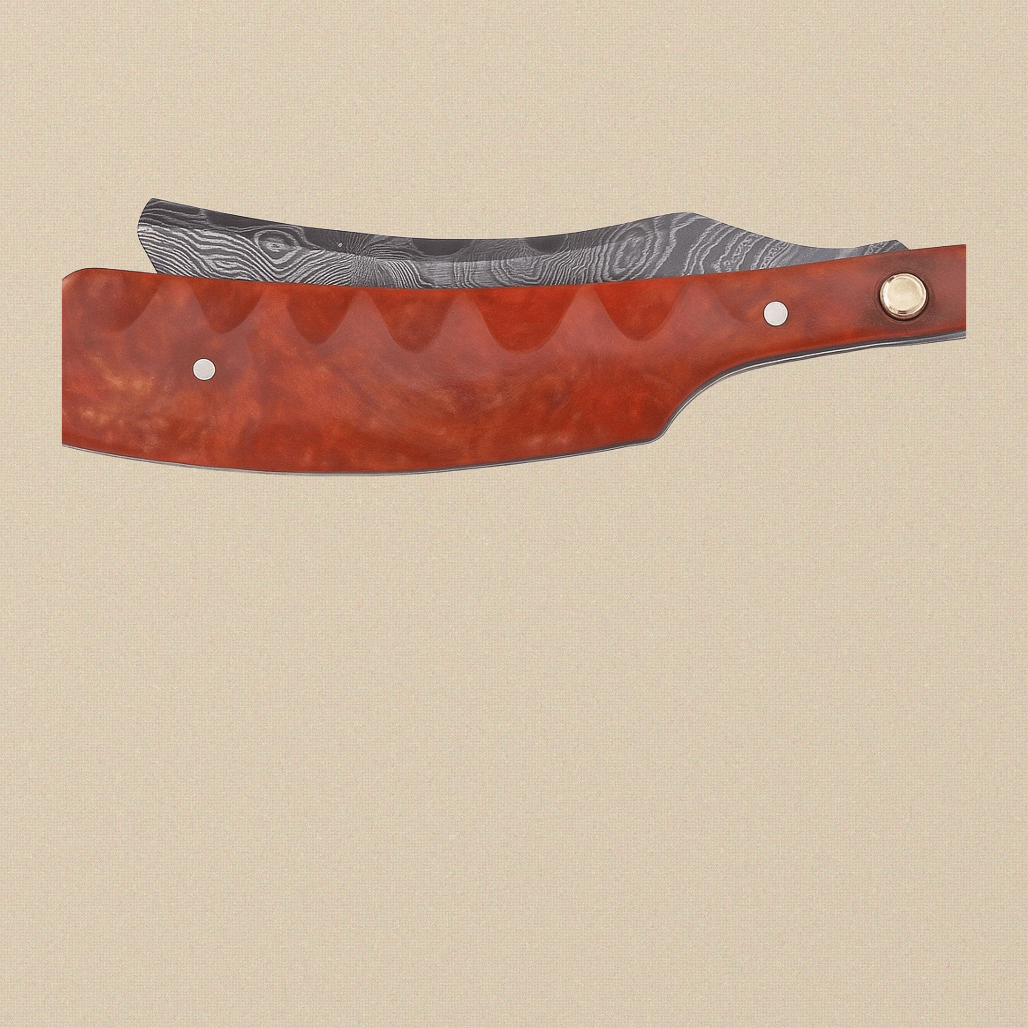Damascus Steel Straight Razor with 75 mm Swirl Pattern Blade | Straight Razor | Toolsmith Ltd UK