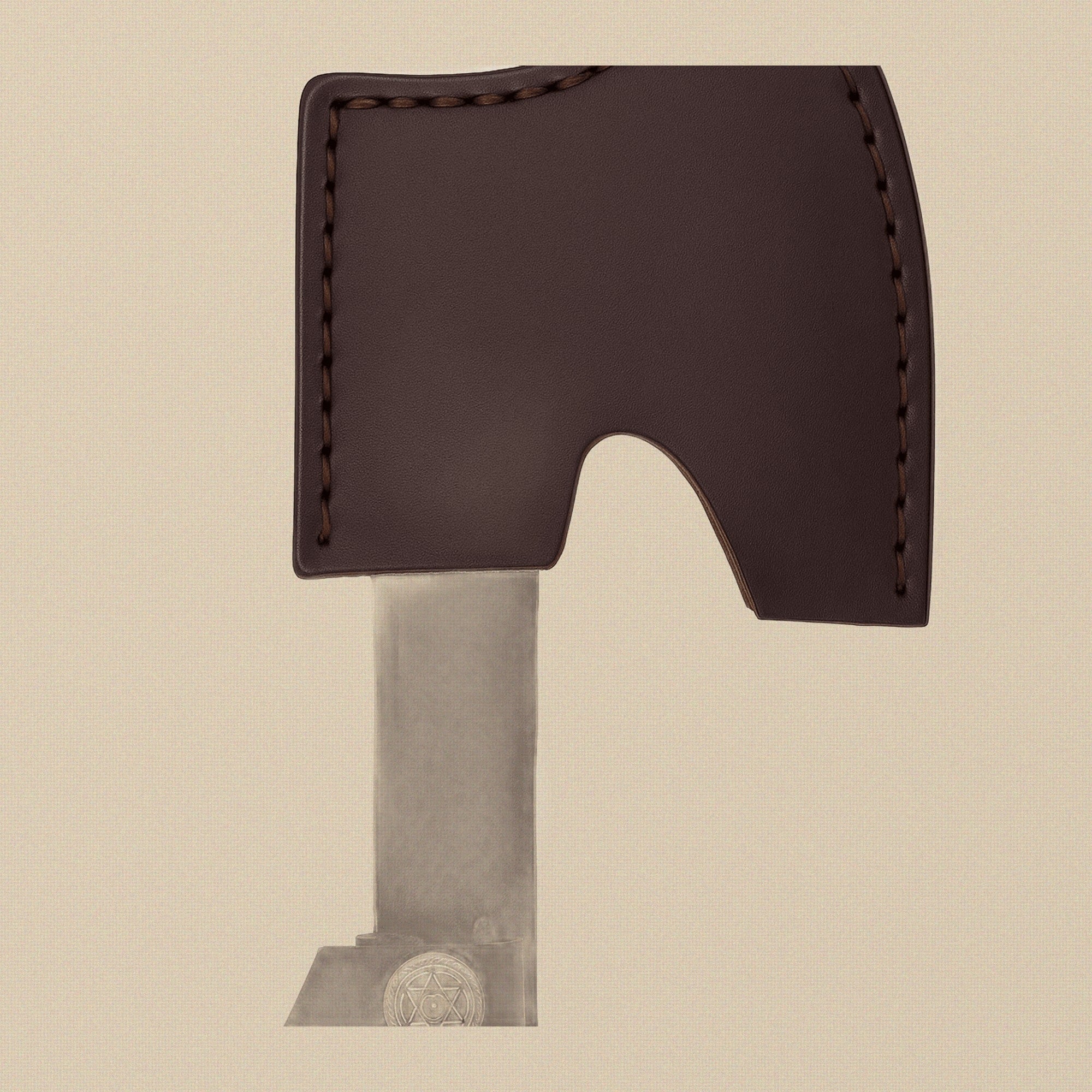Damascus Steel Hatchet, 9-inch, with Wood and Brass Handle and Leather Sheath | Hatchets & Axes | Toolsmith Ltd UK