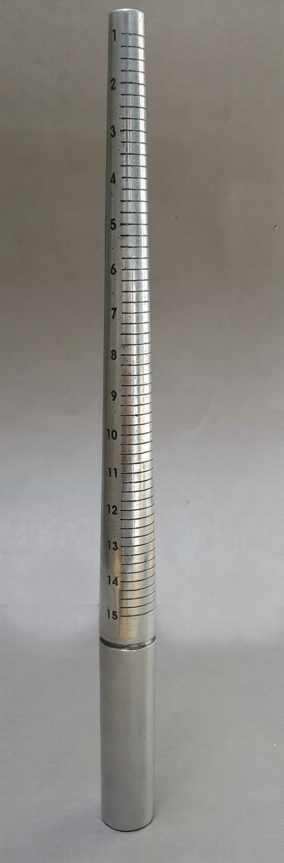 Aluminium Ring Mandrel 1-15, Grooved Surface, Jewellery Sizing and Shaping Tool, Silver | Jewellery Making Tools | Toolsmith Ltd UK