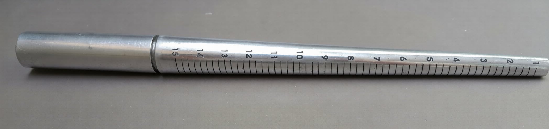 Aluminium Ring Mandrel 1-15, Grooved Surface, Jewellery Sizing and Shaping Tool, Silver | Jewellery Making Tools | Toolsmith Ltd UK