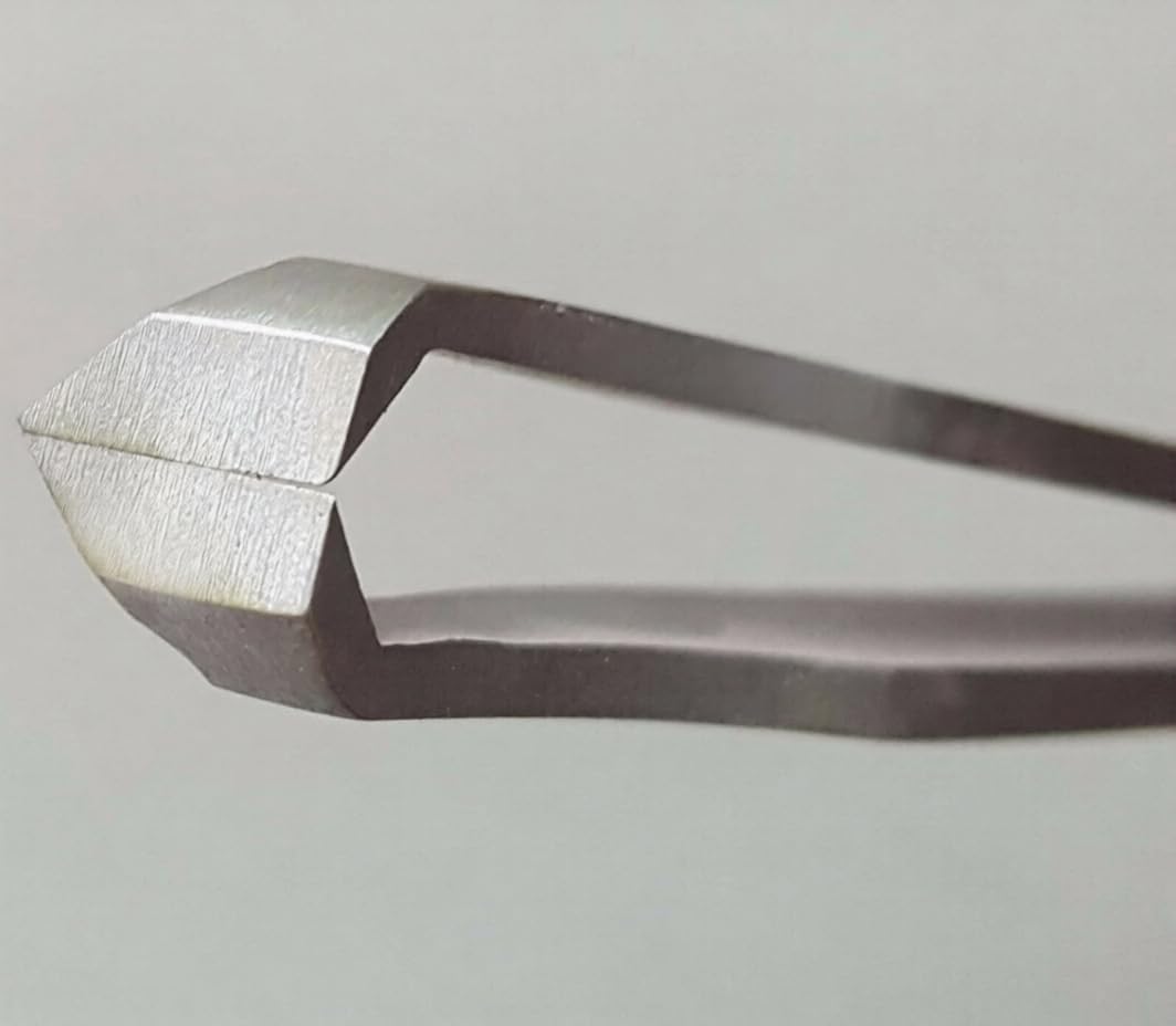 Precision Jewellery Tweezers with Double Honed Tips, 4.5 Inch, Stainless Steel, Nipper Style for Handling Tiniest Parts | Jewellery Making Tools | Toolsmith Ltd UK