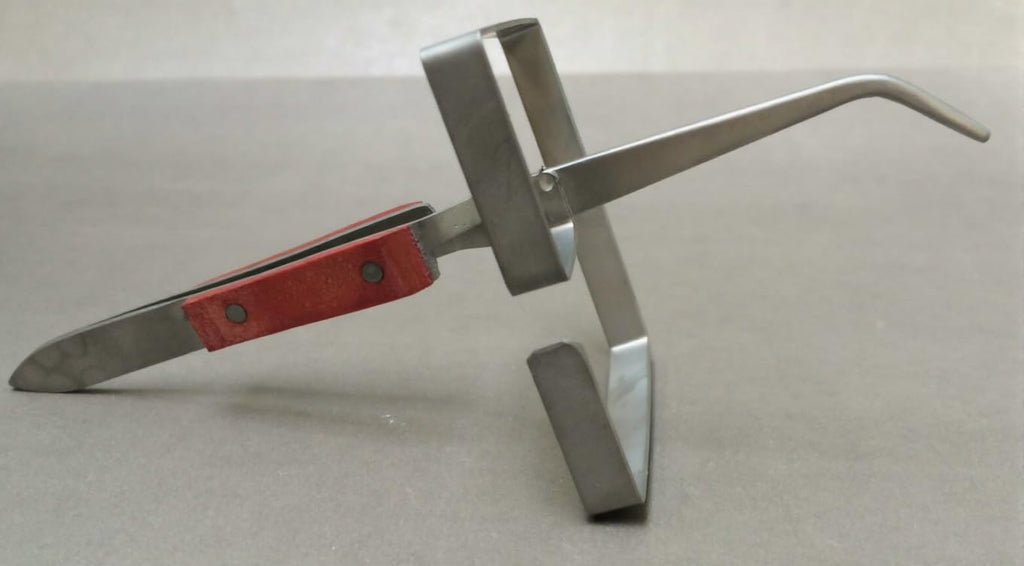 Fiber Grip Cross Lock Tweezers with Stand, Curved Tip, Hands Free for Soldering | Jewellery Making Tools | Toolsmith Ltd UK