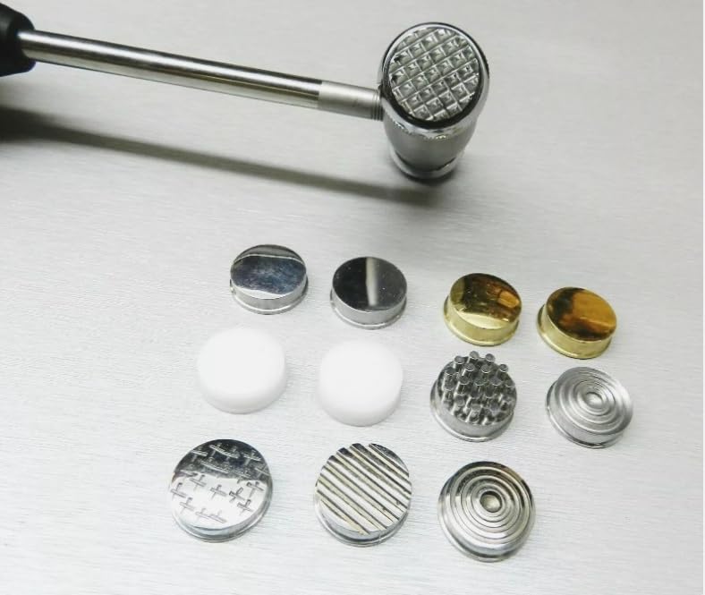 Metal Texturing Hammer with 12 Interchangeable Pattern Faces for Jewellery Design | Jewellery Making Tools | Toolsmith Ltd UK