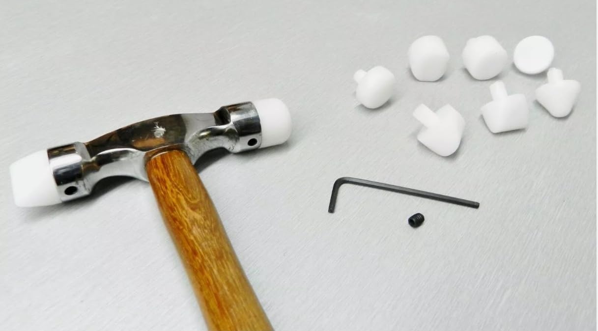 Dual-Head Nylon Hammer, Soft Touch Plastic Tips, Metal Forming Jewellery Tool with 9 Nylon Faces | Jewellery Making Tools | Toolsmith Ltd UK